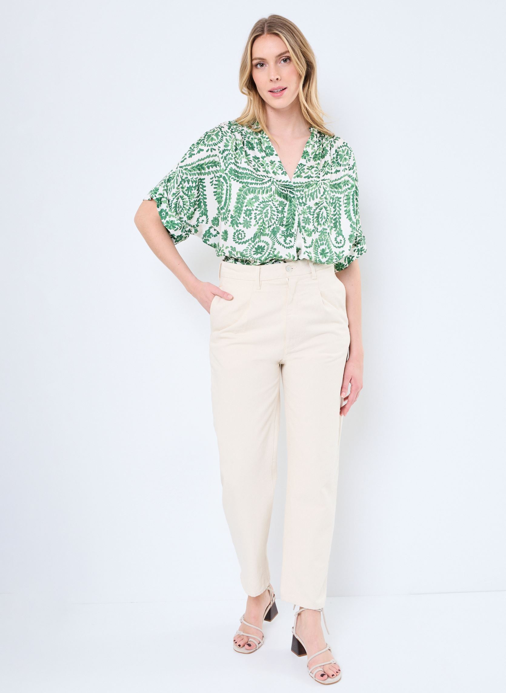 Bluse a maniche corte Tunique Mc Abril donna verde Stella Forest Bluse a maniche corte Tunique Mc Abril donna verde MEKONG