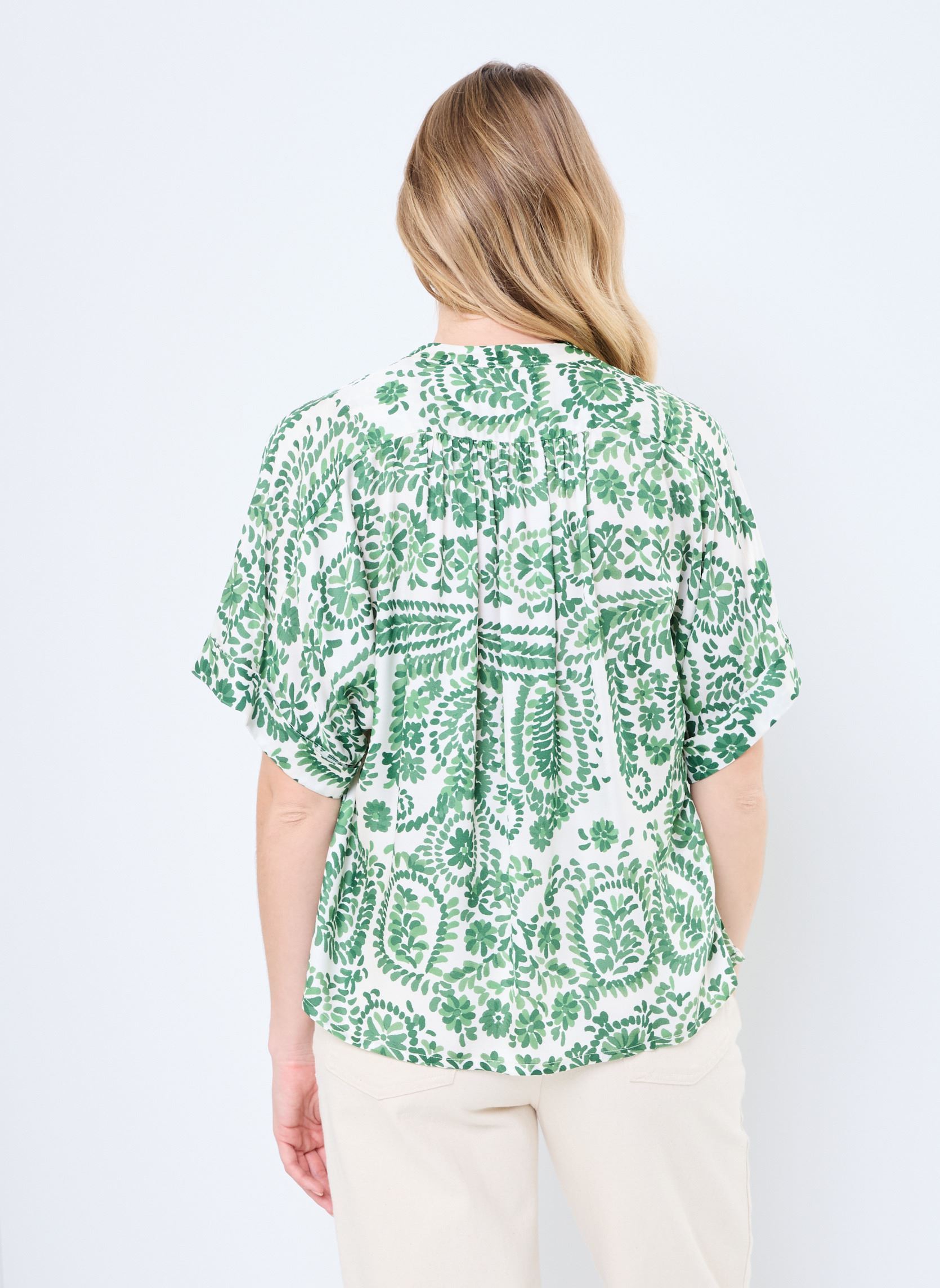 Bluse a maniche corte Tunique Mc Abril donna verde Stella Forest Bluse a maniche corte Tunique Mc Abril donna verde MEKONG