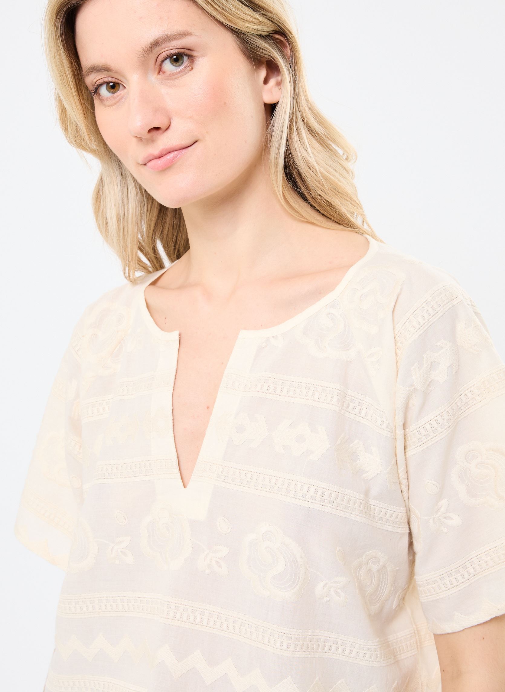 Blouses manches courtes Tunique Mc Laure femme blanc Stella Forest Blouses manches courtes Tunique Mc Laure femme blanc ECRU
