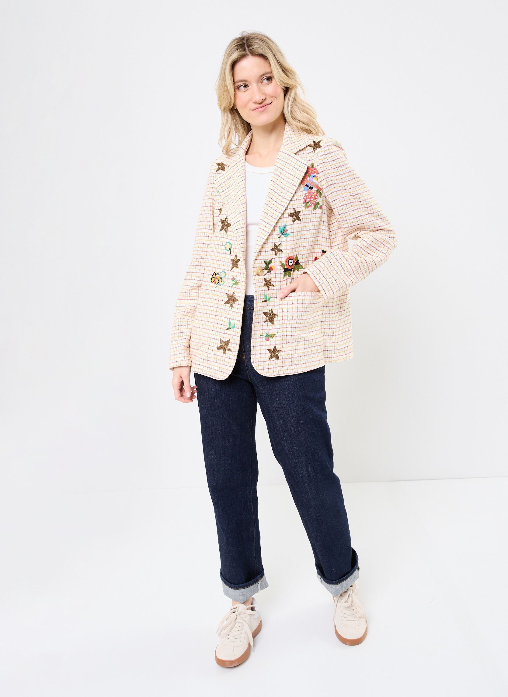 Blazer Veste Nour damen weiß Stella Forest Blazer Veste Nour damen weiß ECRU