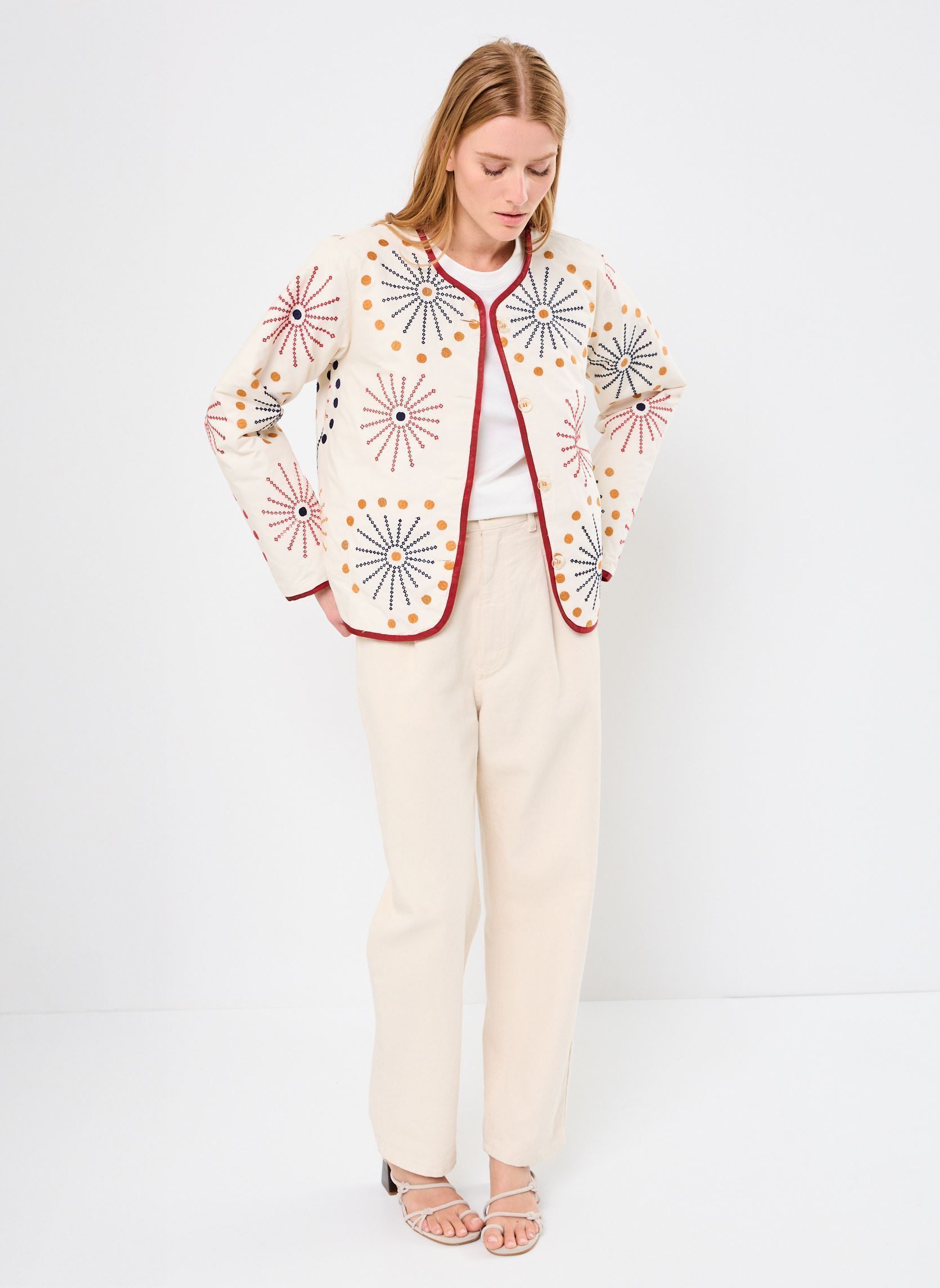 Jassen Veste Oksanna dames wit Stella Forest Jassen Veste Oksanna dames wit Ecru