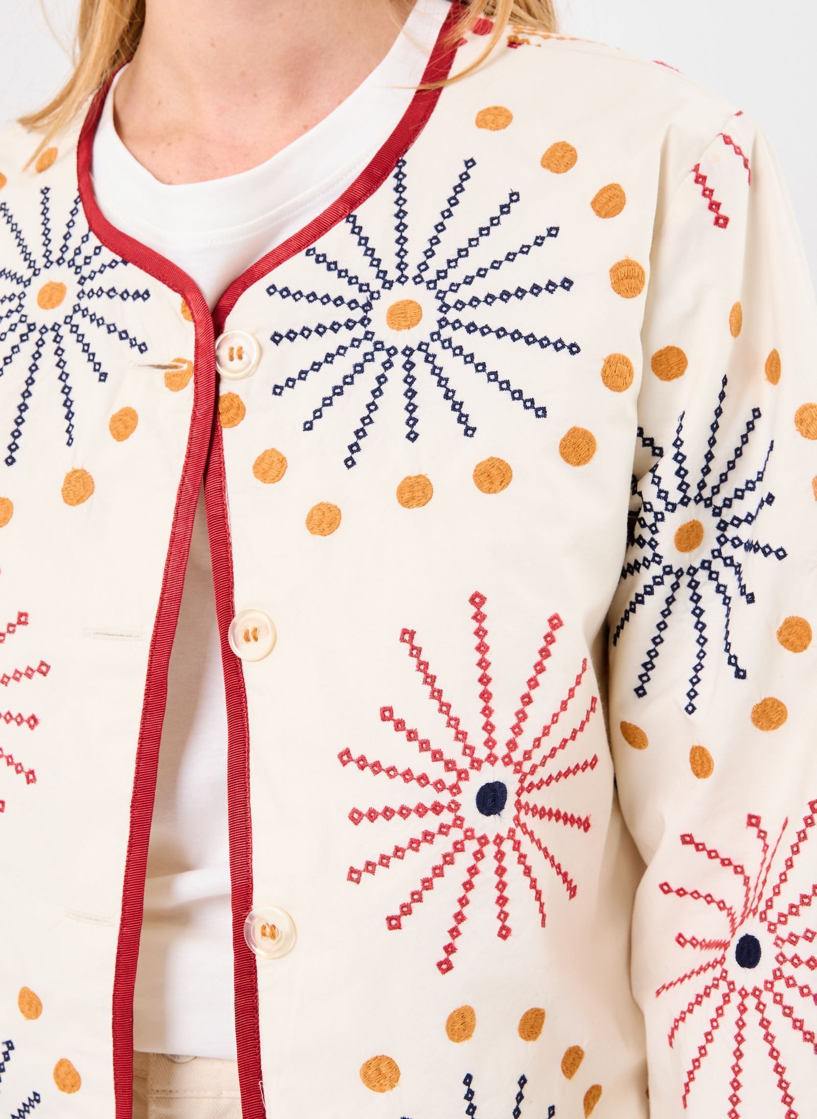 Jassen Veste Oksanna dames wit Stella Forest Jassen Veste Oksanna dames wit Ecru