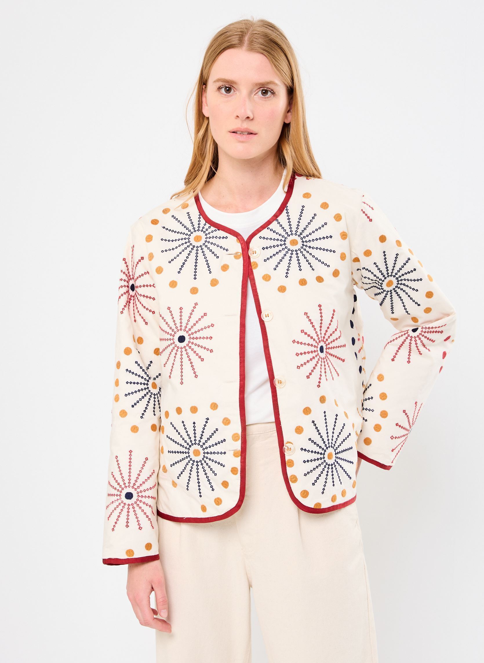 Jassen Veste Oksanna dames wit Stella Forest Jassen Veste Oksanna dames wit Ecru