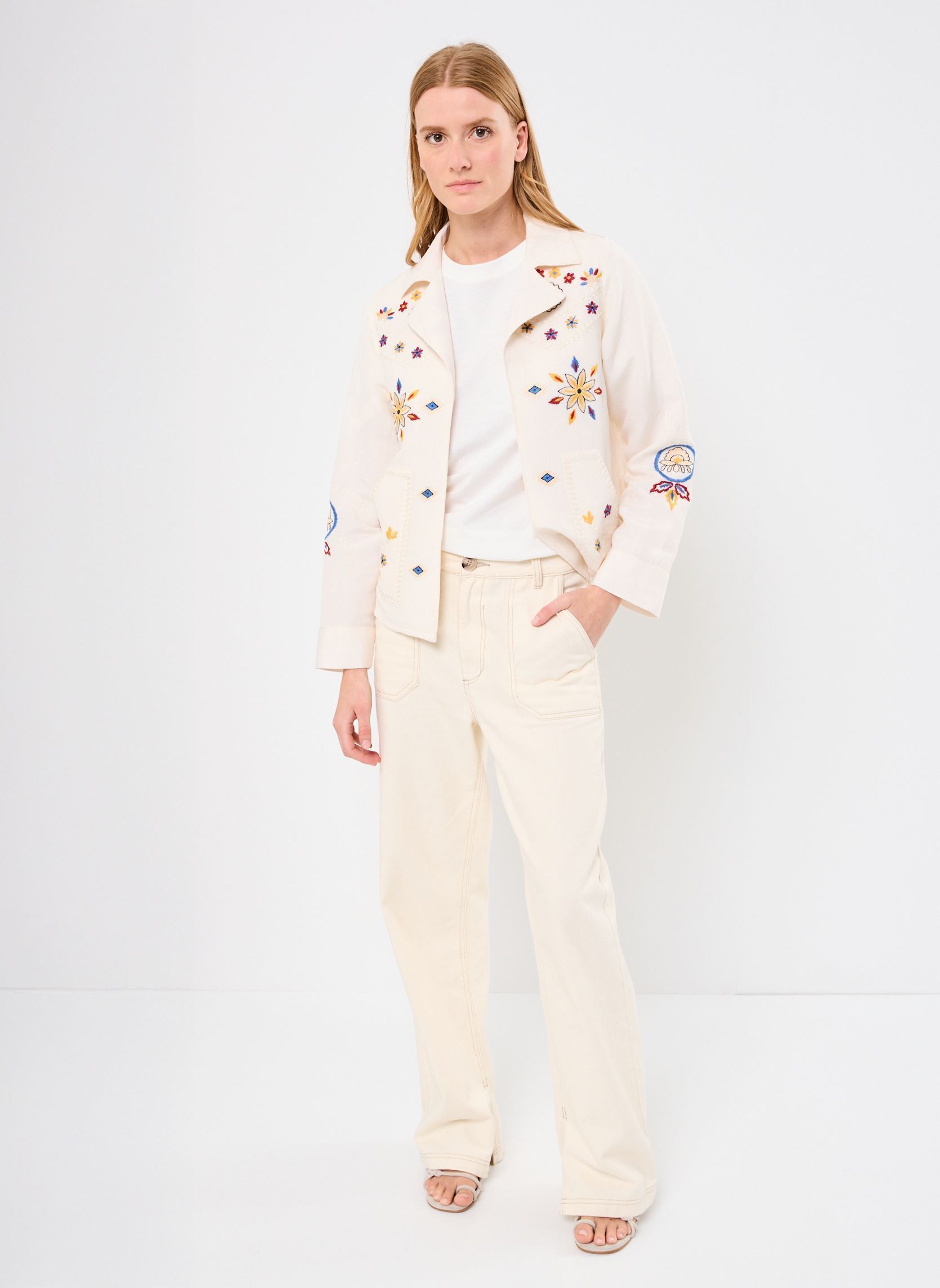 Jassen Veste Loraine dames wit Stella Forest Jassen Veste Loraine dames wit Ecru