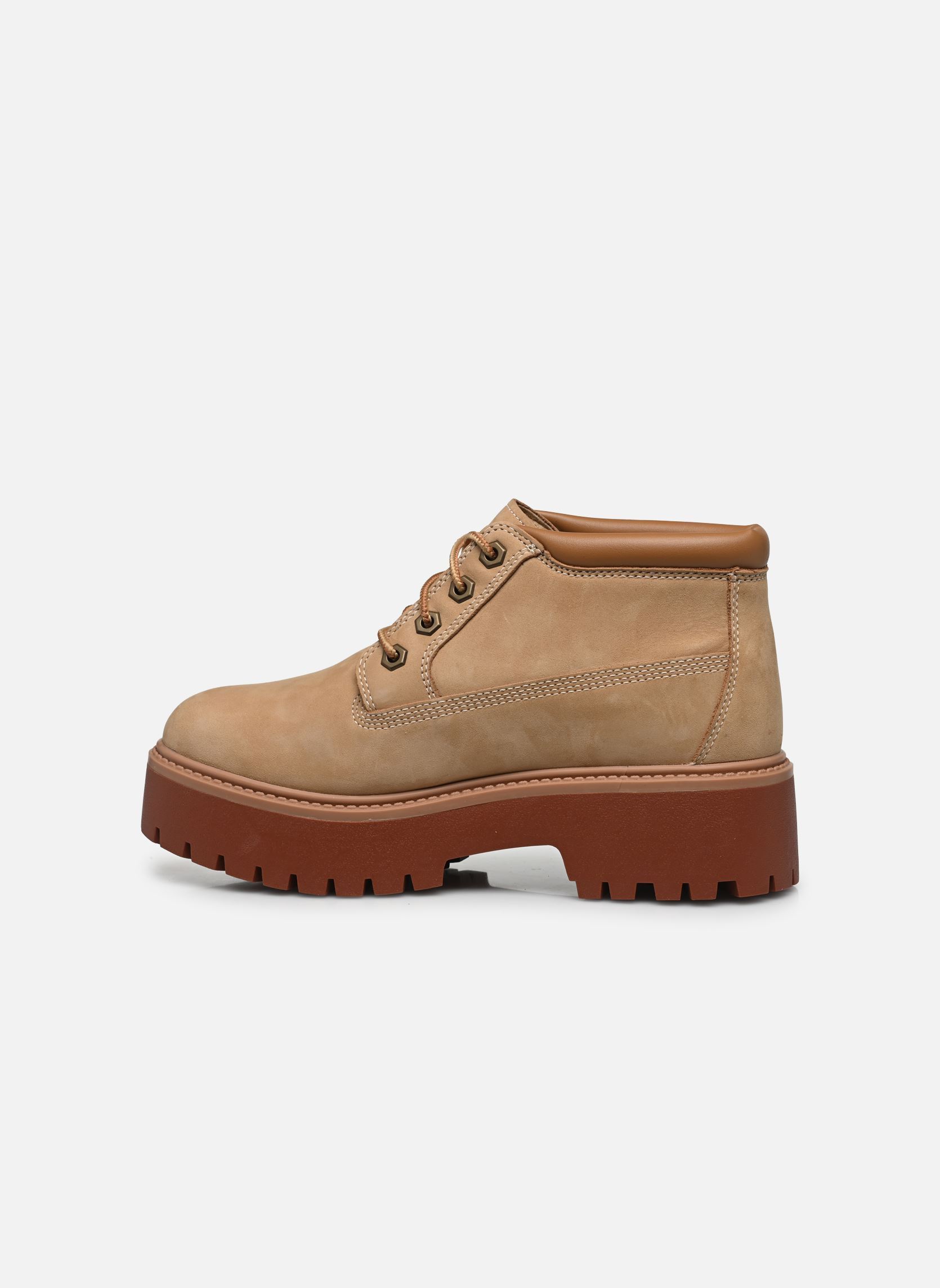 Geschnürte Stiefeletten STST MID LACE WATERPROOF BOOT MEDIU damen beige Timberland Geschnürte Stiefeletten STST MID LACE WATERPROOF BOOT MEDIU damen beige MEDIUM BEIGE NUBUCK