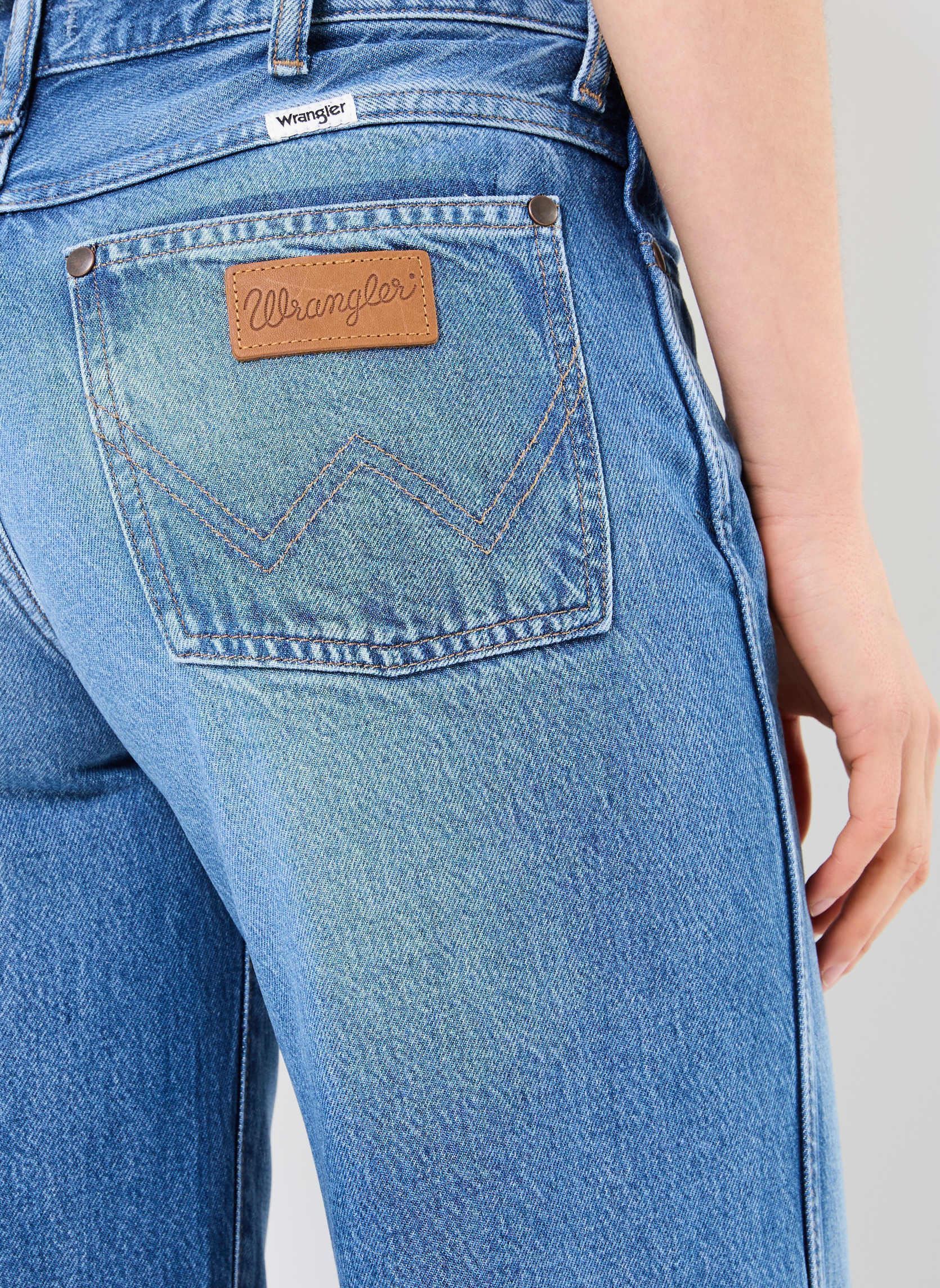 Wijde jeans / Flared Jeans World Wide dames blauw Wrangler Wijde jeans / Flared Jeans World Wide dames blauw PROMISES KEPT