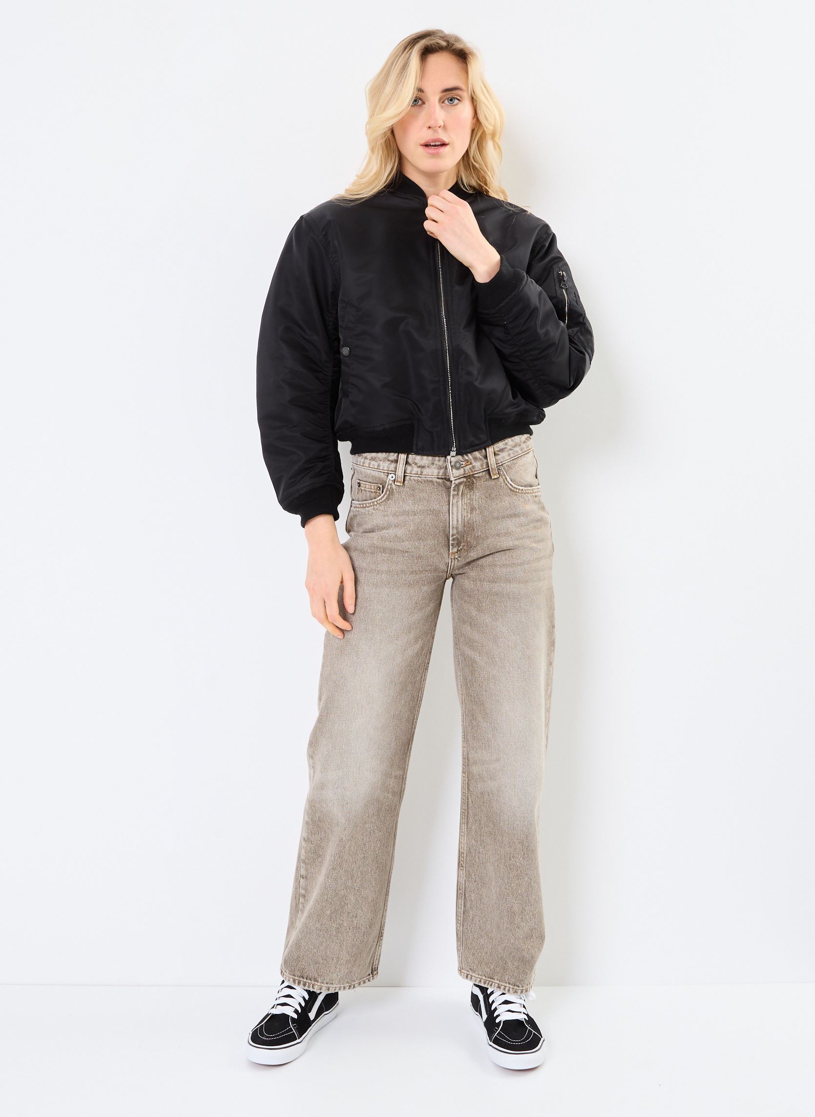 Bomberjacks Oversize Bomber 90's Schott dames zwart Schott Bomberjacks Oversize Bomber 90's Schott dames zwart BLACK