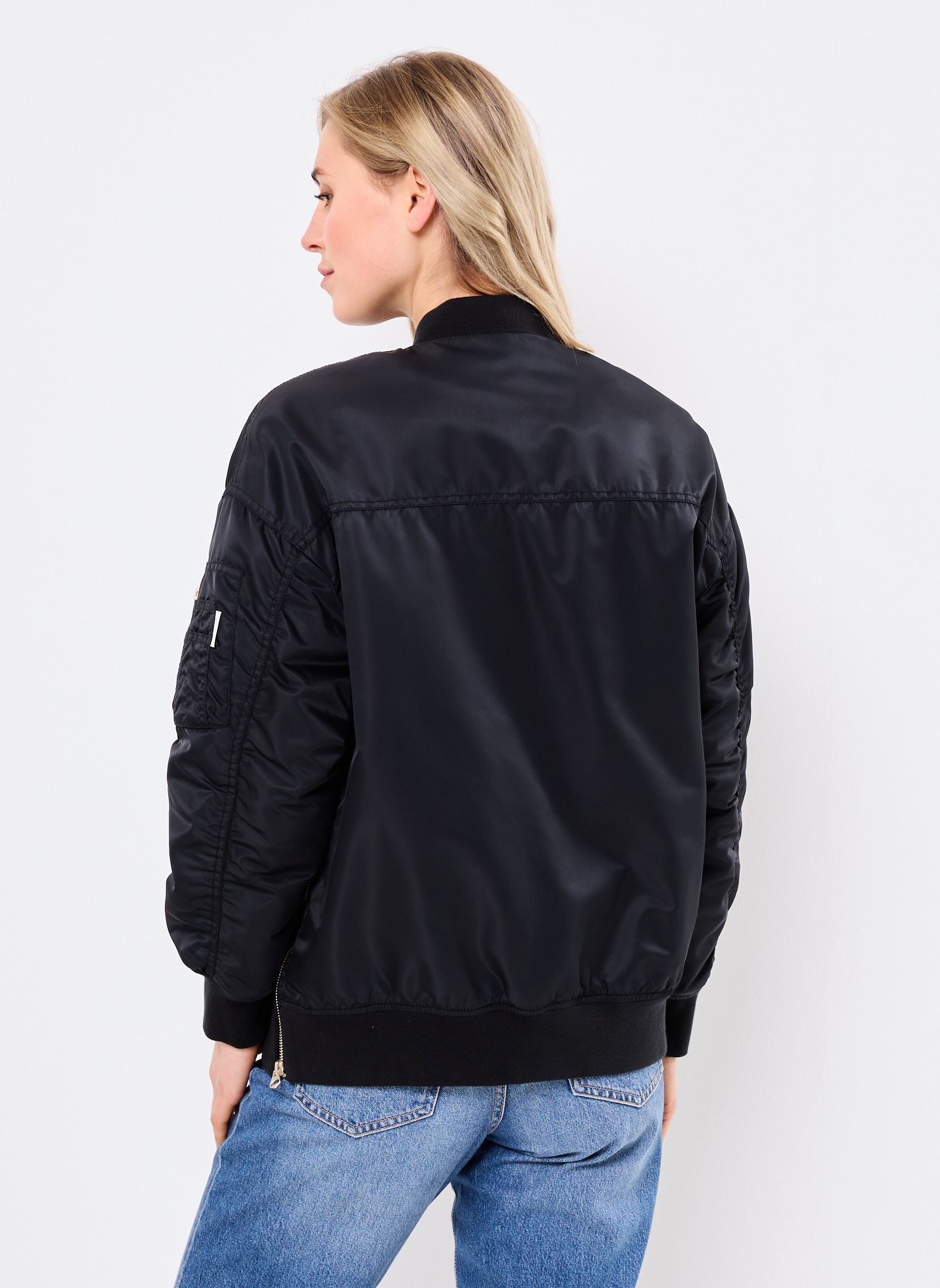 Bomberjacken Bomber Femme Long Zippe Cote Schott damen schwarz Schott Bomberjacken Bomber Femme Long Zippe Cote Schott damen schwarz BLACK