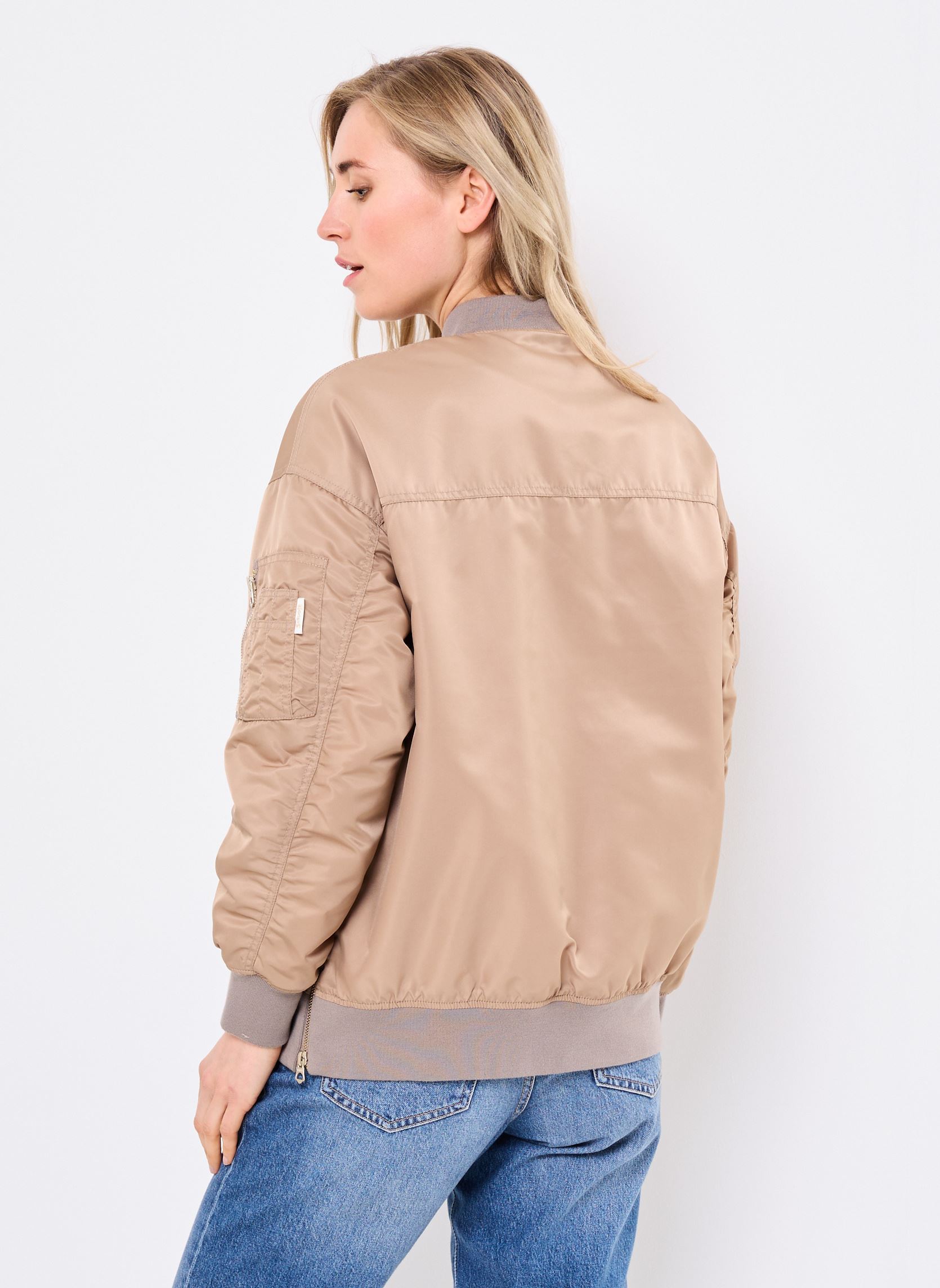 Blousons Bomber Femme Long Zippe Cote Schott femme beige Schott Blousons Bomber Femme Long Zippe Cote Schott femme beige DESERT
