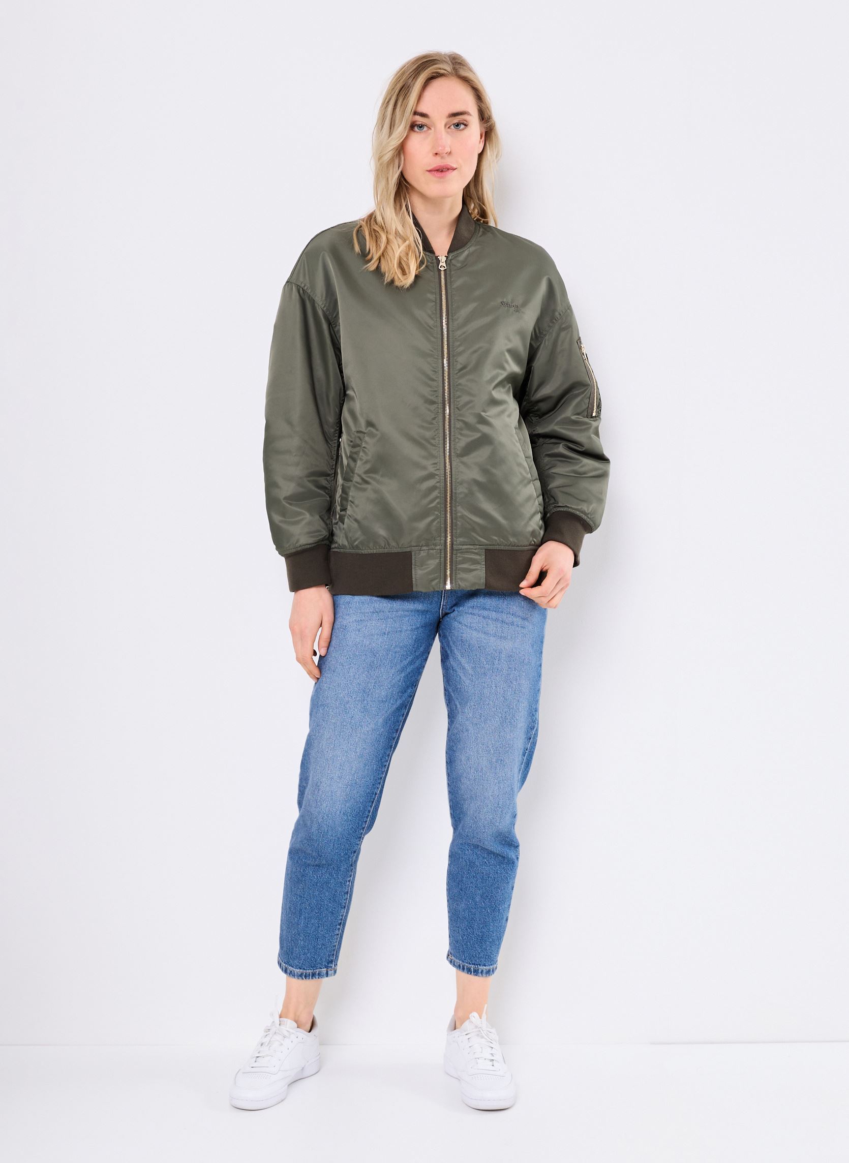 Blousons Bomber Femme Long Zippe Cote Schott femme vert Schott Blousons Bomber Femme Long Zippe Cote Schott femme vert US GREEN