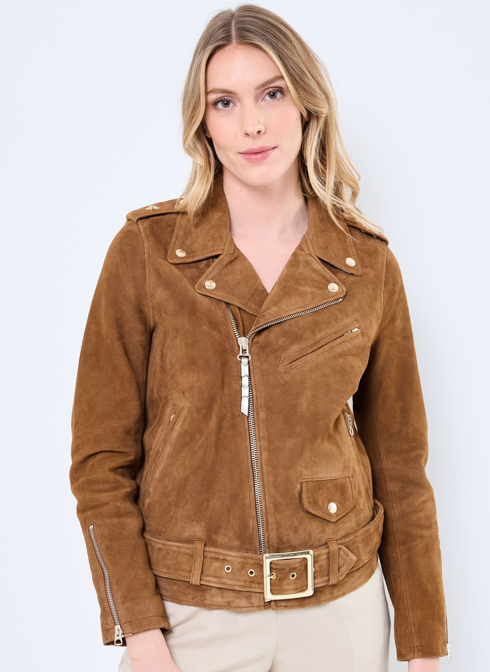 Schott Vestes en cuir Blouson Perfecto® One Star Marron foncé femme