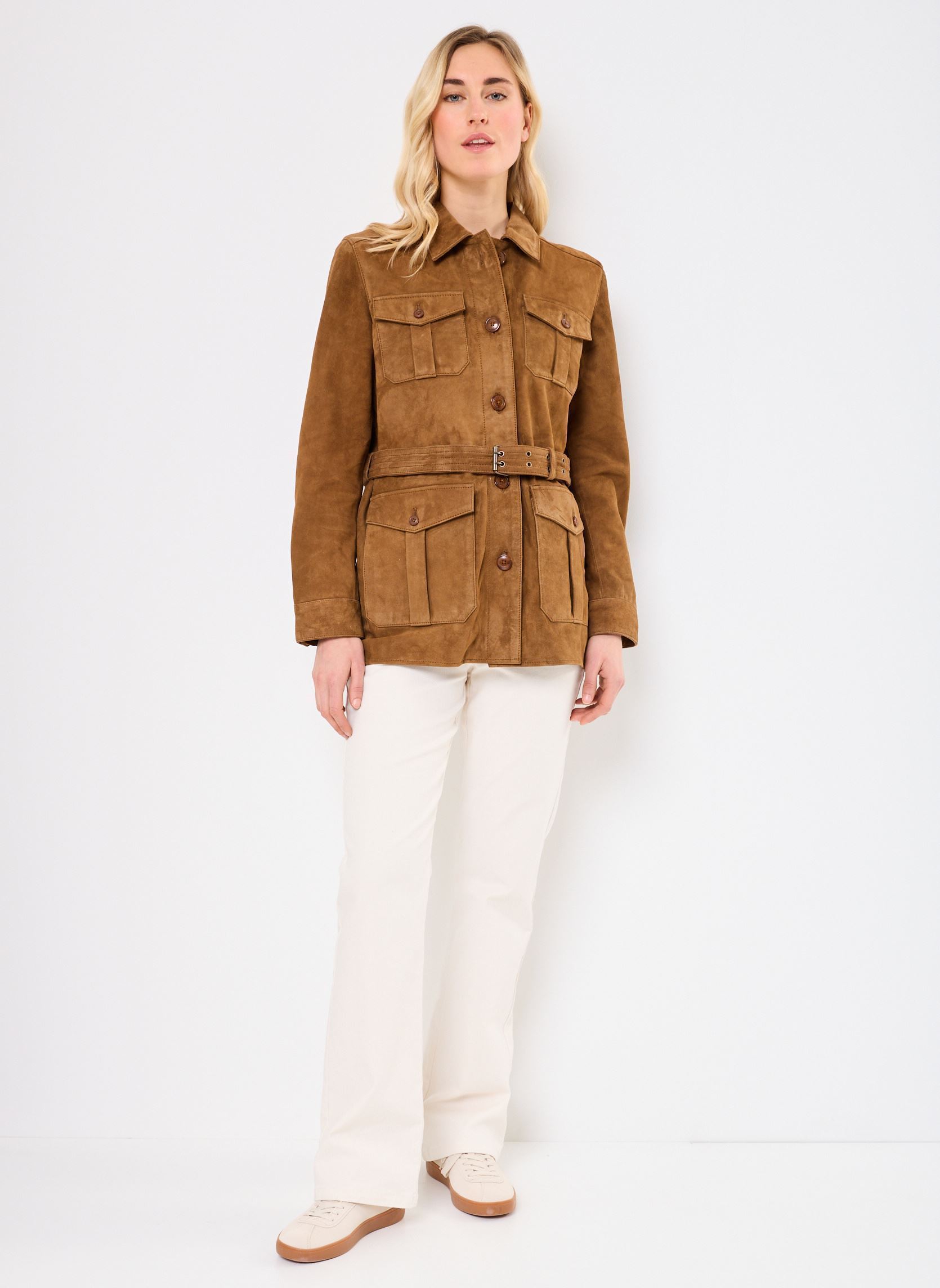 Lederjacken Saharienne Suede-LCWMERYL damen braun Schott Lederjacken Saharienne Suede-LCWMERYL damen braun CARAMEL