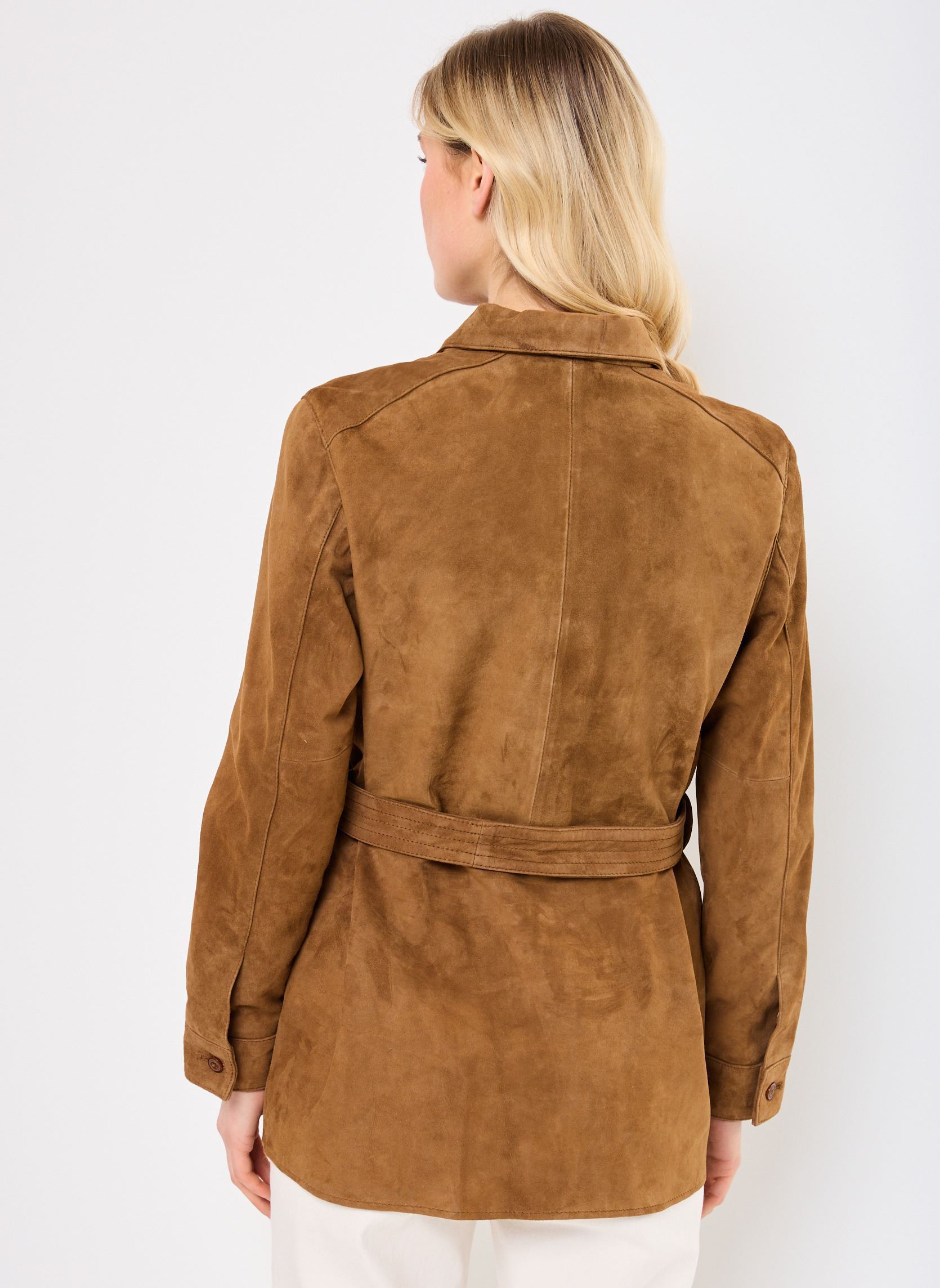 Lederjacken Saharienne Suede-LCWMERYL damen braun Schott Lederjacken Saharienne Suede-LCWMERYL damen braun CARAMEL