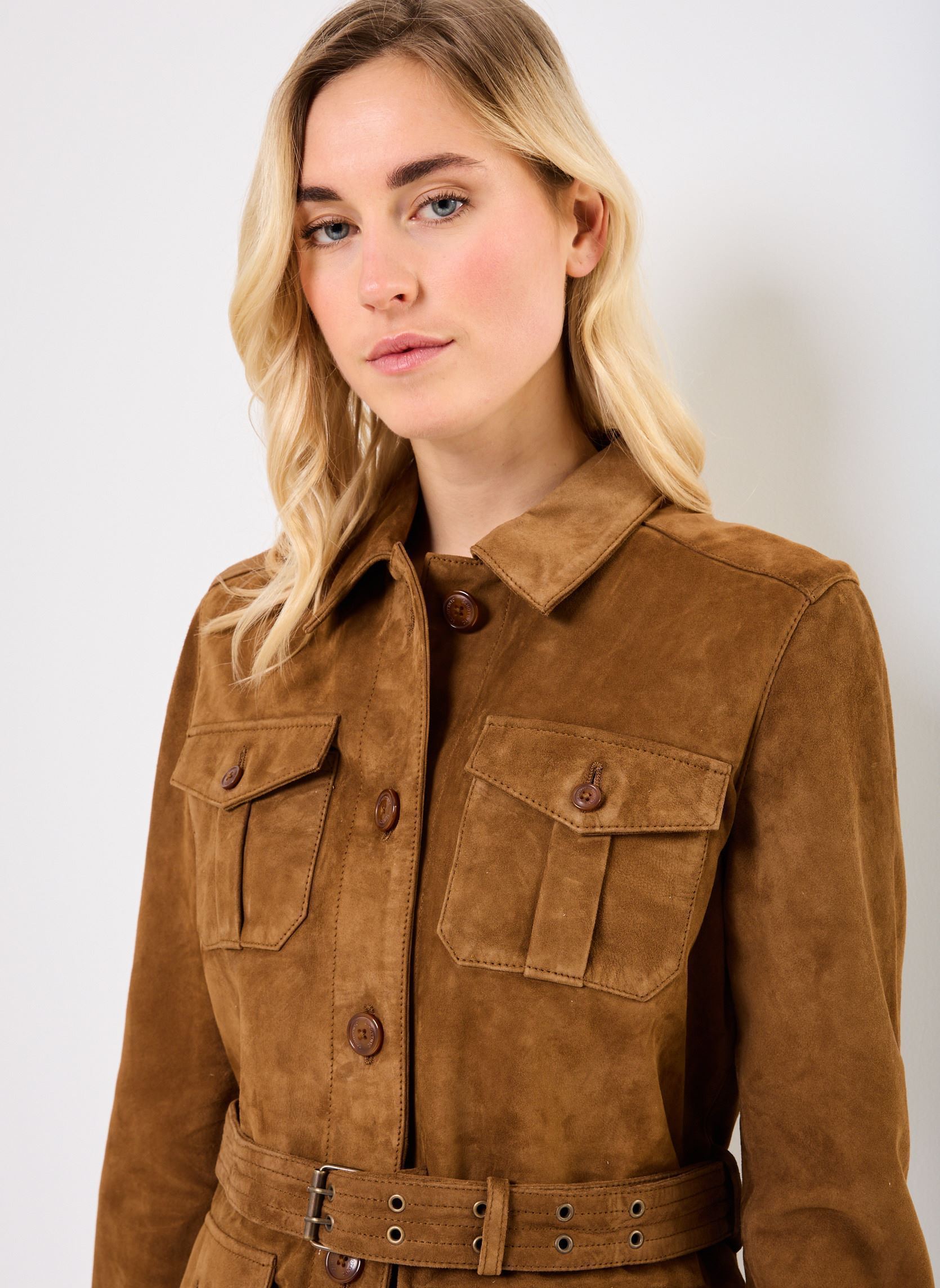 Lederjacken Saharienne Suede-LCWMERYL damen braun Schott Lederjacken Saharienne Suede-LCWMERYL damen braun CARAMEL