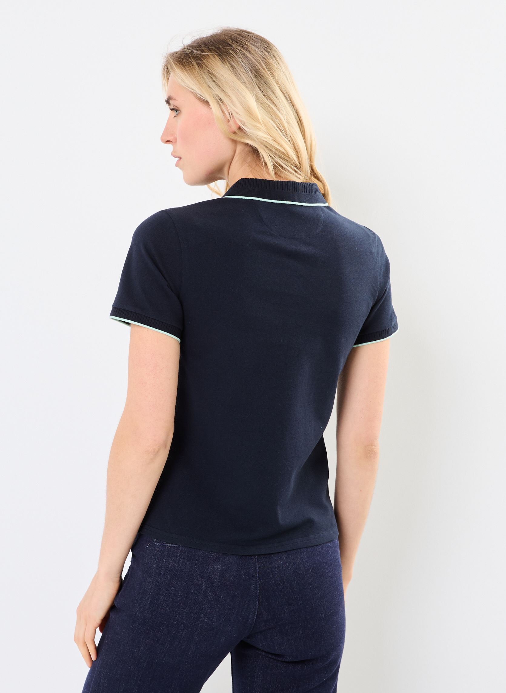 Kurzarm-Poloshirts Polo Classic Avec Bord Cote Raye Schott damen blau Schott Kurzarm-Poloshirts Polo Classic Avec Bord Cote Raye Schott damen blau NAVY