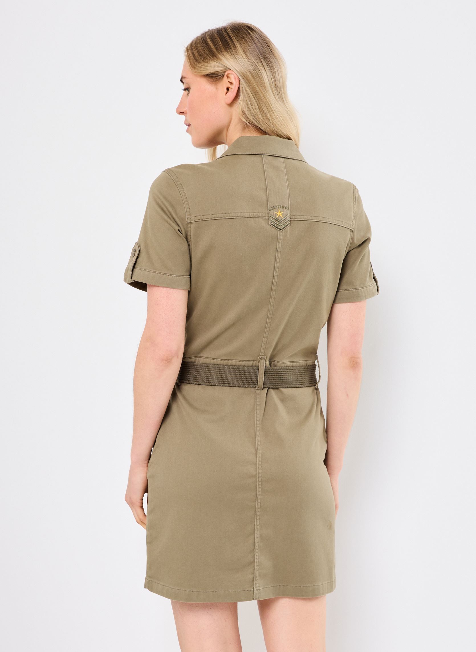 Vestidos Robe Army Avec Ceinture Schott mujer verde Schott Vestidos Robe Army Avec Ceinture Schott mujer verde LIGHT KAKI
