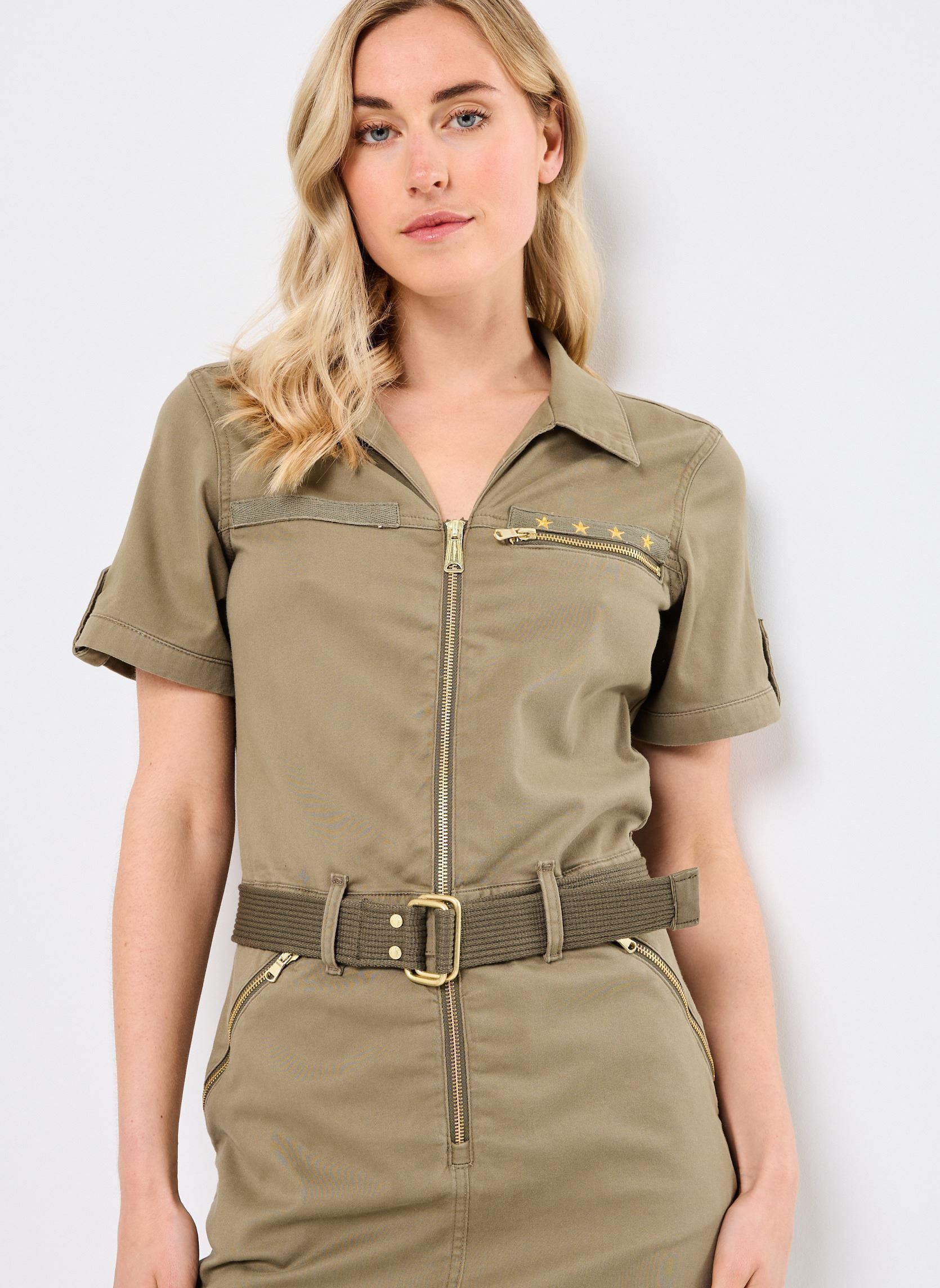 Vestidos Robe Army Avec Ceinture Schott mujer verde Schott Vestidos Robe Army Avec Ceinture Schott mujer verde LIGHT KAKI