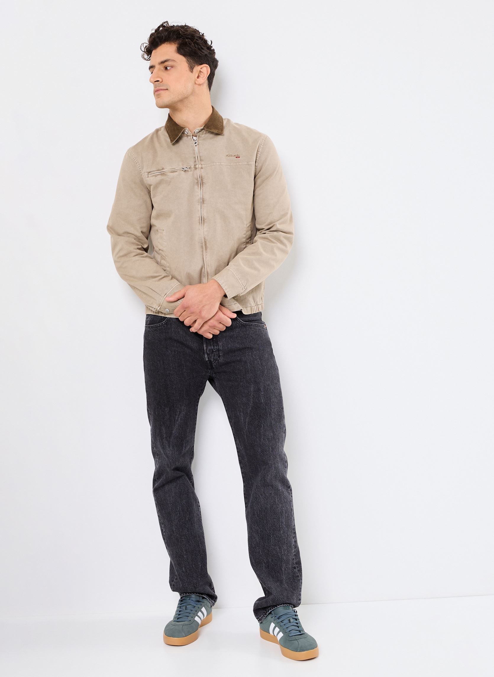 Vestes Blouson Col Chemise-CADAMSWASH homme beige Schott Vestes Blouson Col Chemise-CADAMSWASH homme beige TAUPE