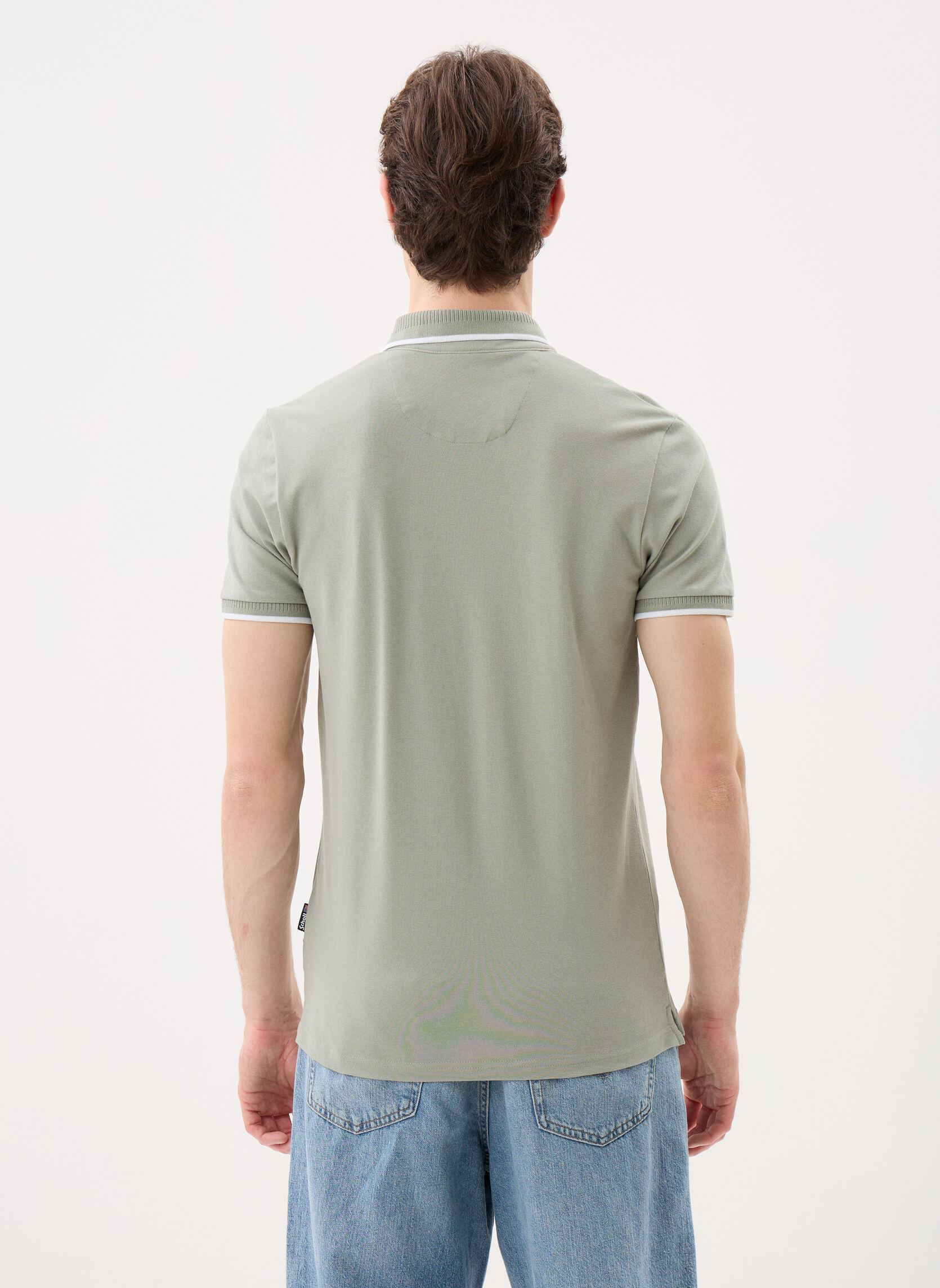 Kurzarm-Poloshirts Polo Rayures Bord Cotes Contrastees Scho herren grün Schott Kurzarm-Poloshirts Polo Rayures Bord Cotes Contrastees Scho herren grün SAGE KAKI