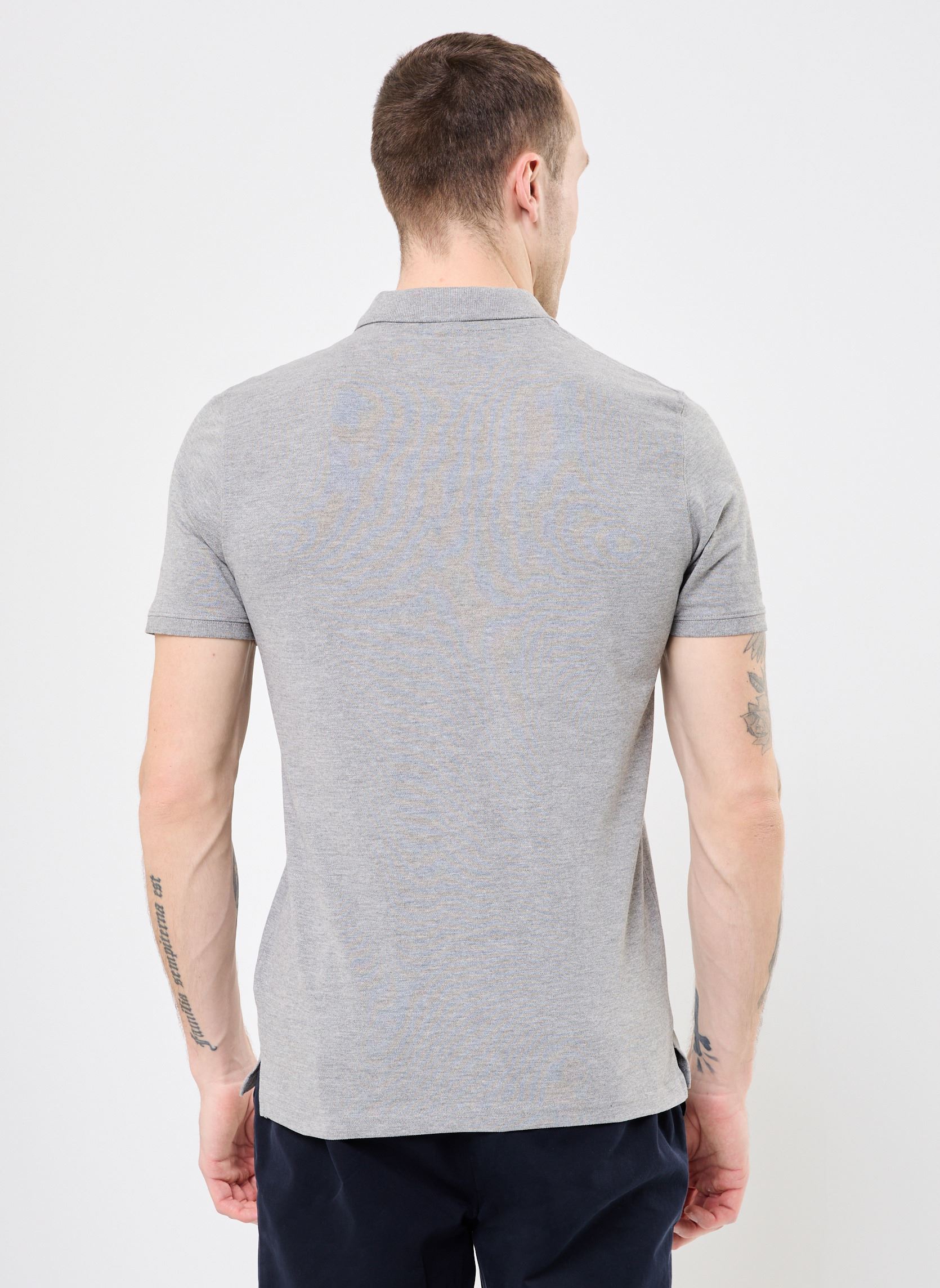 Polos manches courtes Polo Basique-PSCASUAL homme gris Schott Polos manches courtes Polo Basique-PSCASUAL homme gris HEAT.GREY