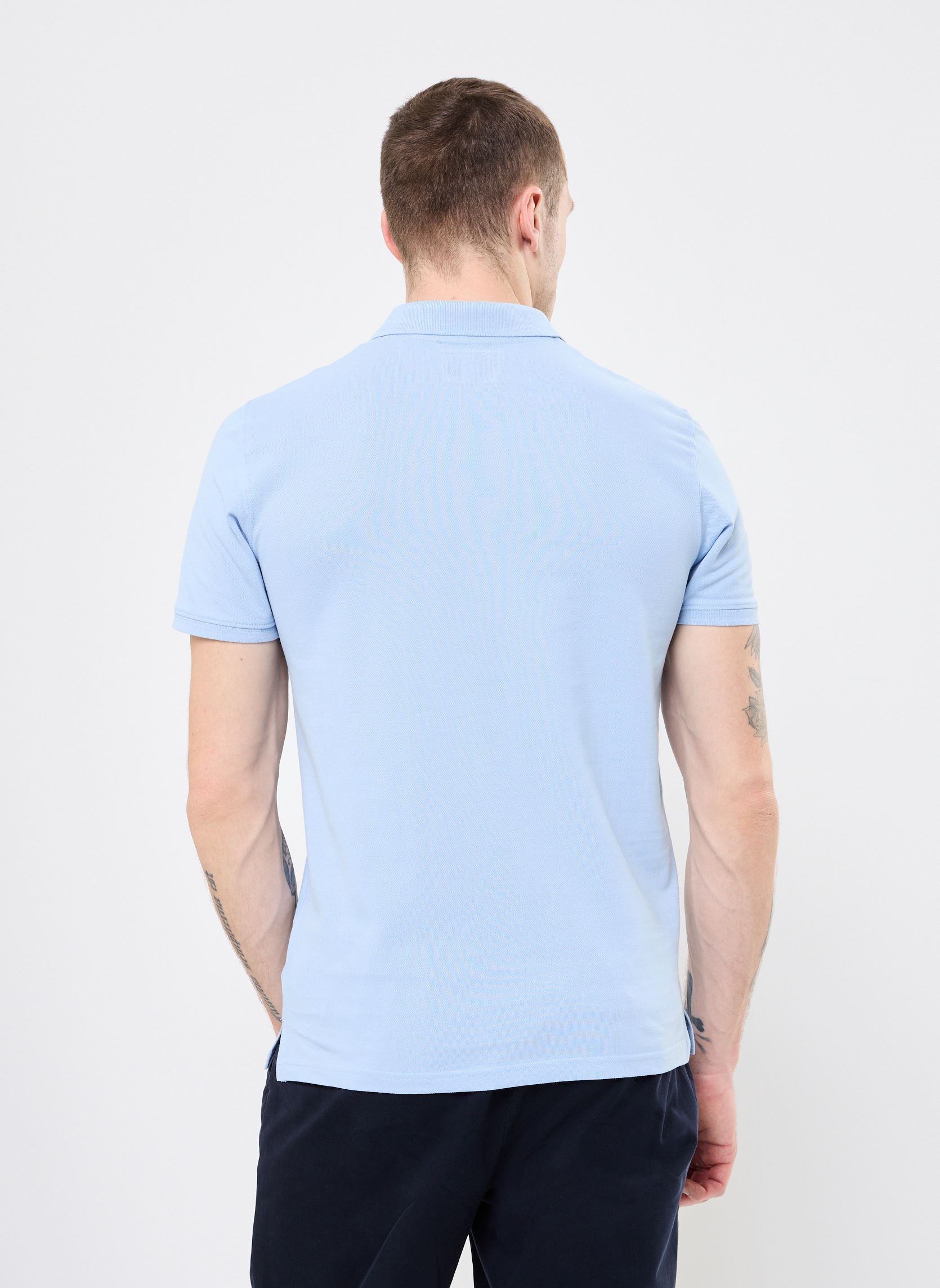 Polos manches courtes Polo Basique-PSCASUAL homme bleu Schott Polos manches courtes Polo Basique-PSCASUAL homme bleu PALE BLUE