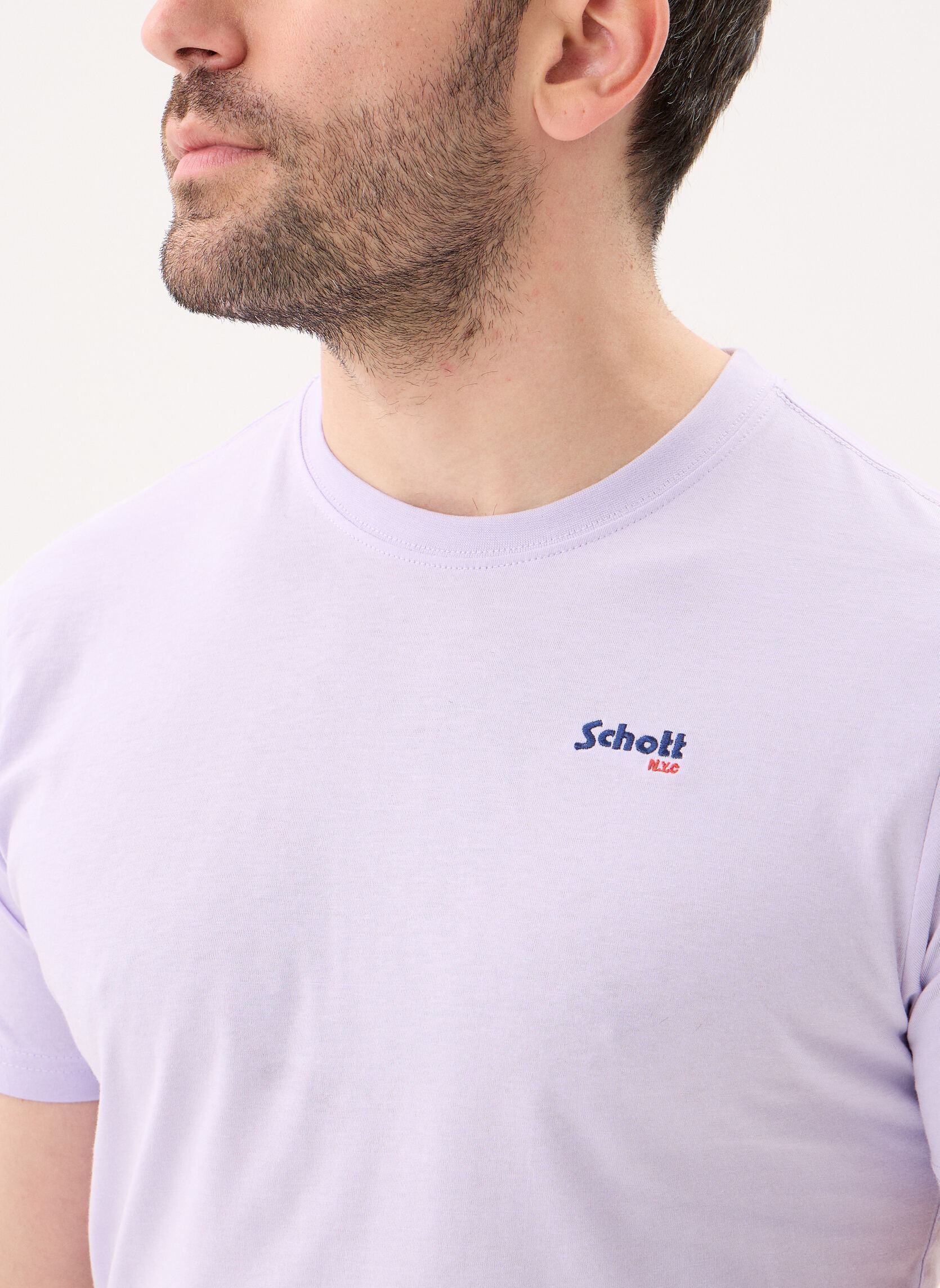Tee-shirts manches courtes Tshirt Brode-TSCASUAL homme violet Schott Tee-shirts manches courtes Tshirt Brode-TSCASUAL homme violet PASTEL PURPLE