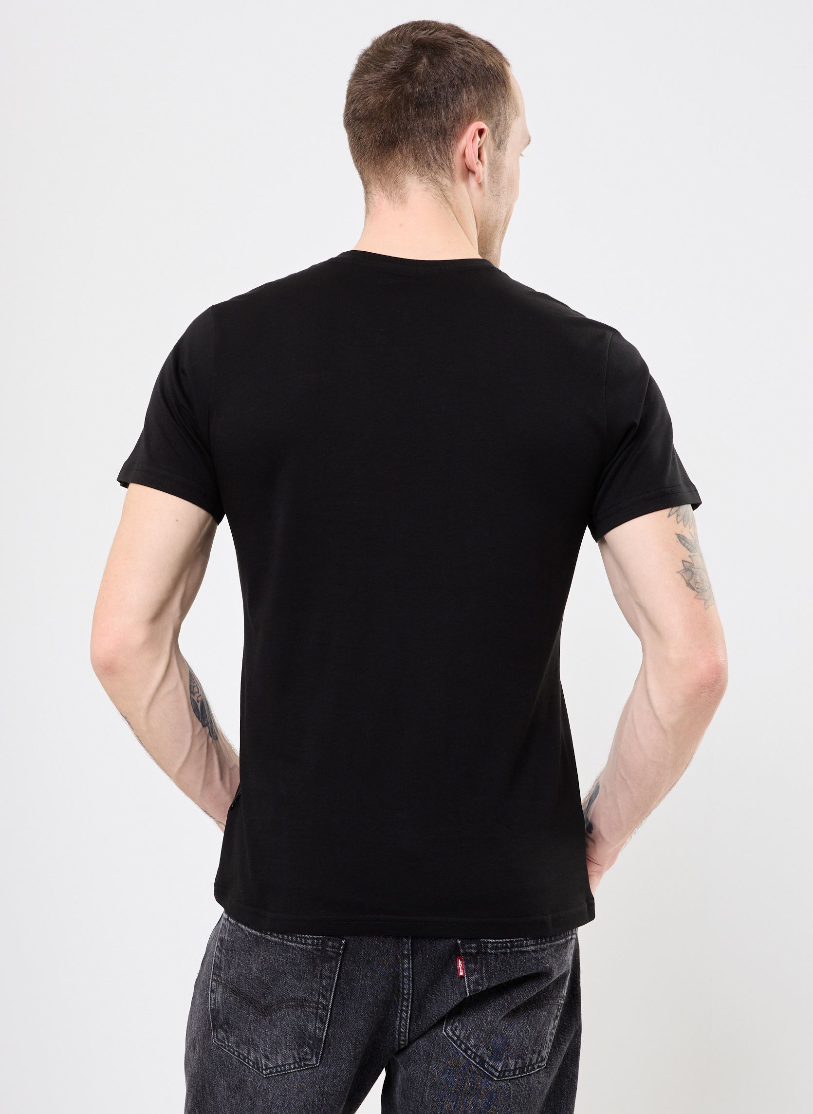 Tee-shirts manches courtes Tshirt Col V Brode-TSCASUALV homme noir Schott Tee-shirts manches courtes Tshirt Col V Brode-TSCASUALV homme noir BLACK