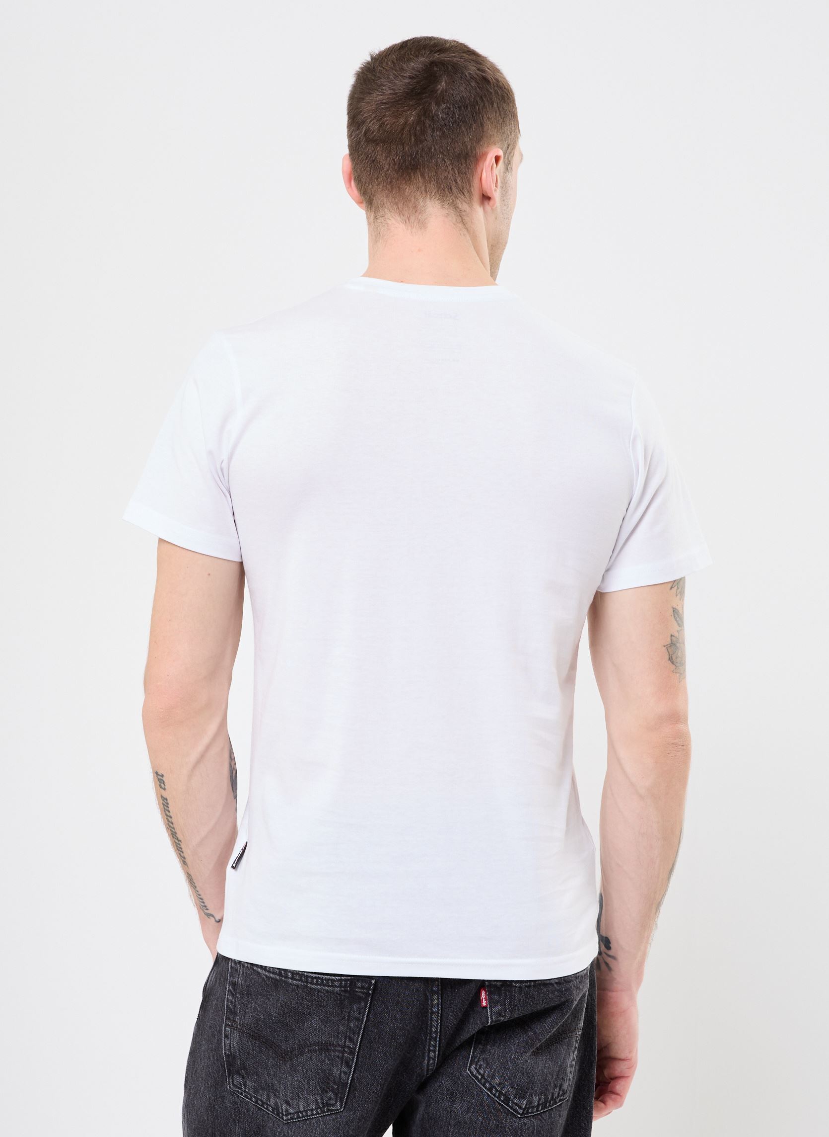 Tee-shirts manches courtes Tshirt Col V Brode-TSCASUALV homme blanc Schott Tee-shirts manches courtes Tshirt Col V Brode-TSCASUALV homme blanc WHITE