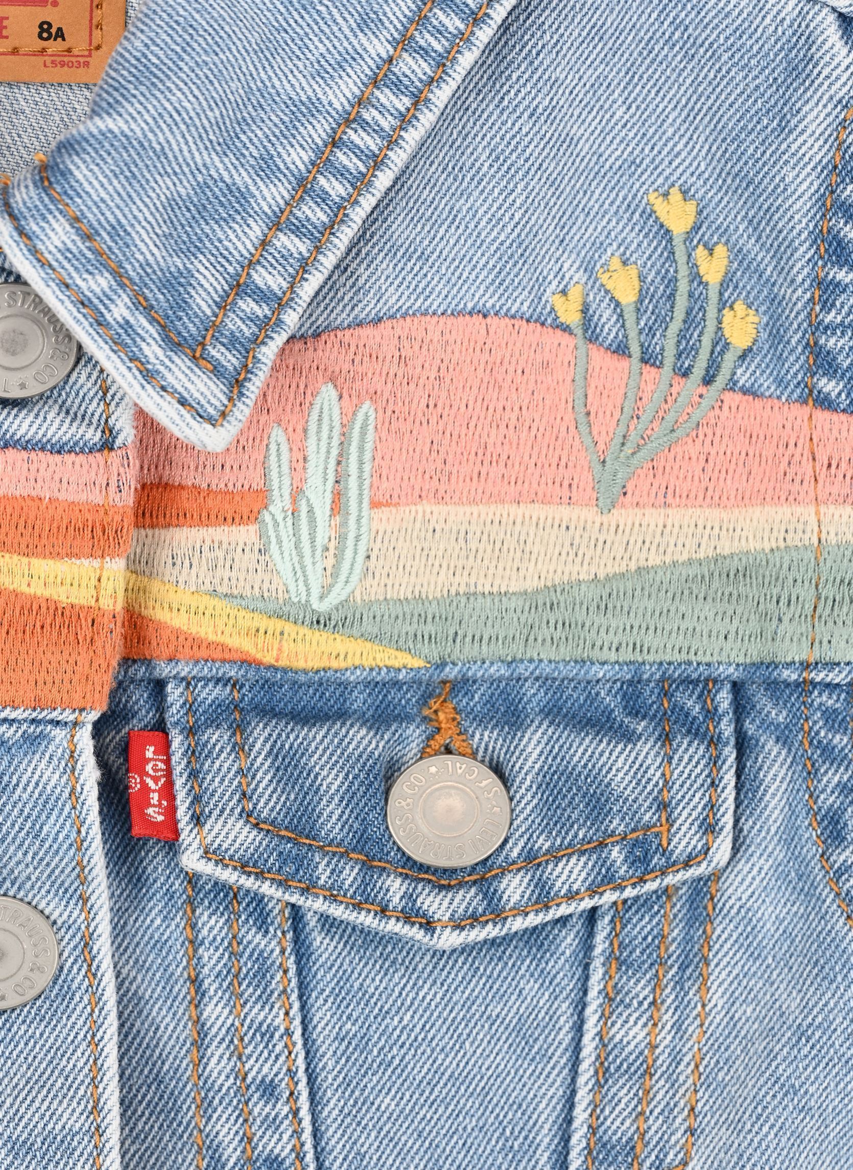 Blousons Levi's Xs Vest With Embroidery fille bleu Levi's Kids Blousons Levi's Xs Vest With Embroidery fille bleu Desert Sky