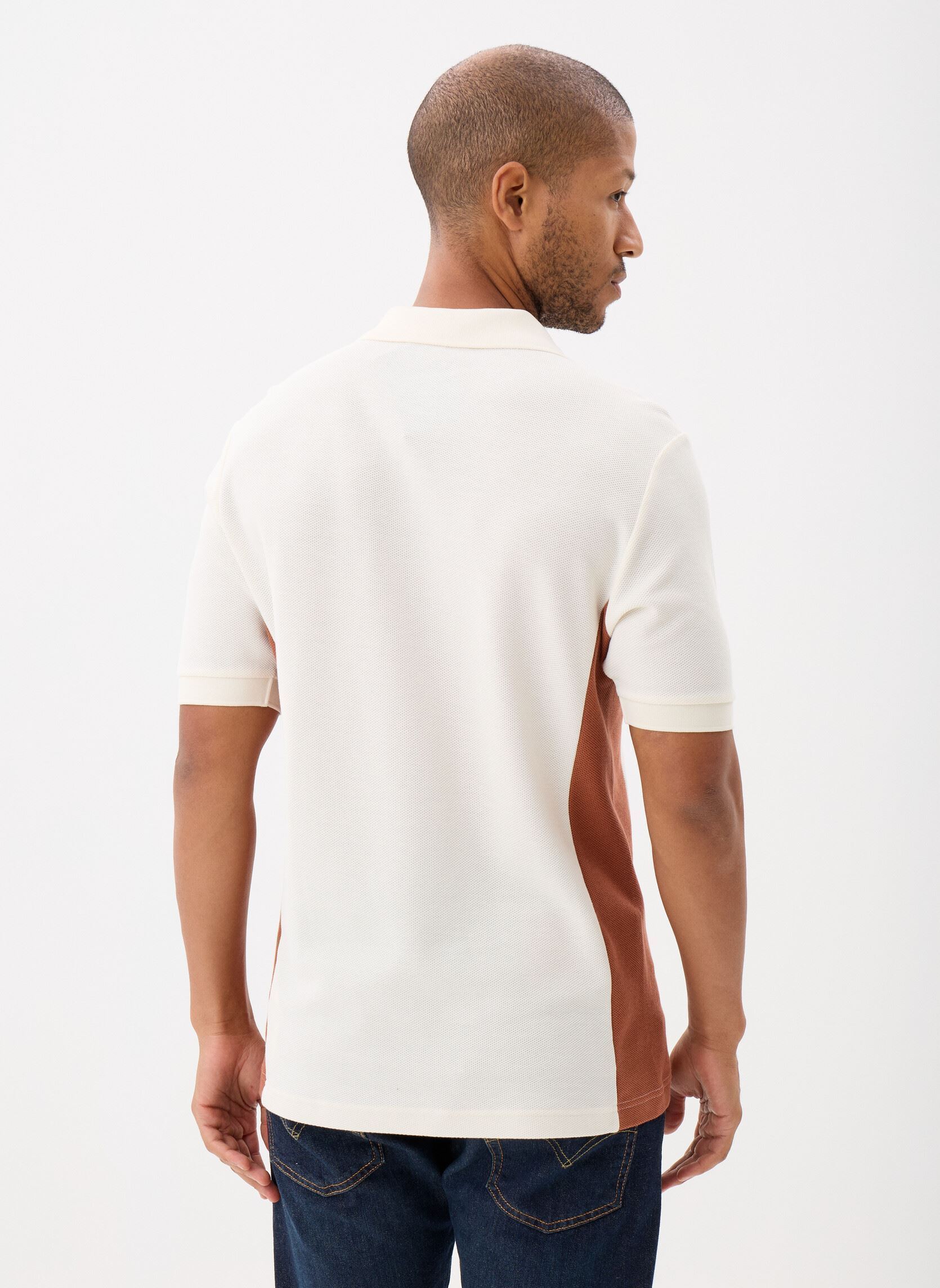 Polos manches courtes TEXTURED PANEL POLO SHIRT homme blanc Fred Perry Polos manches courtes TEXTURED PANEL POLO SHIRT homme blanc Light Ecru