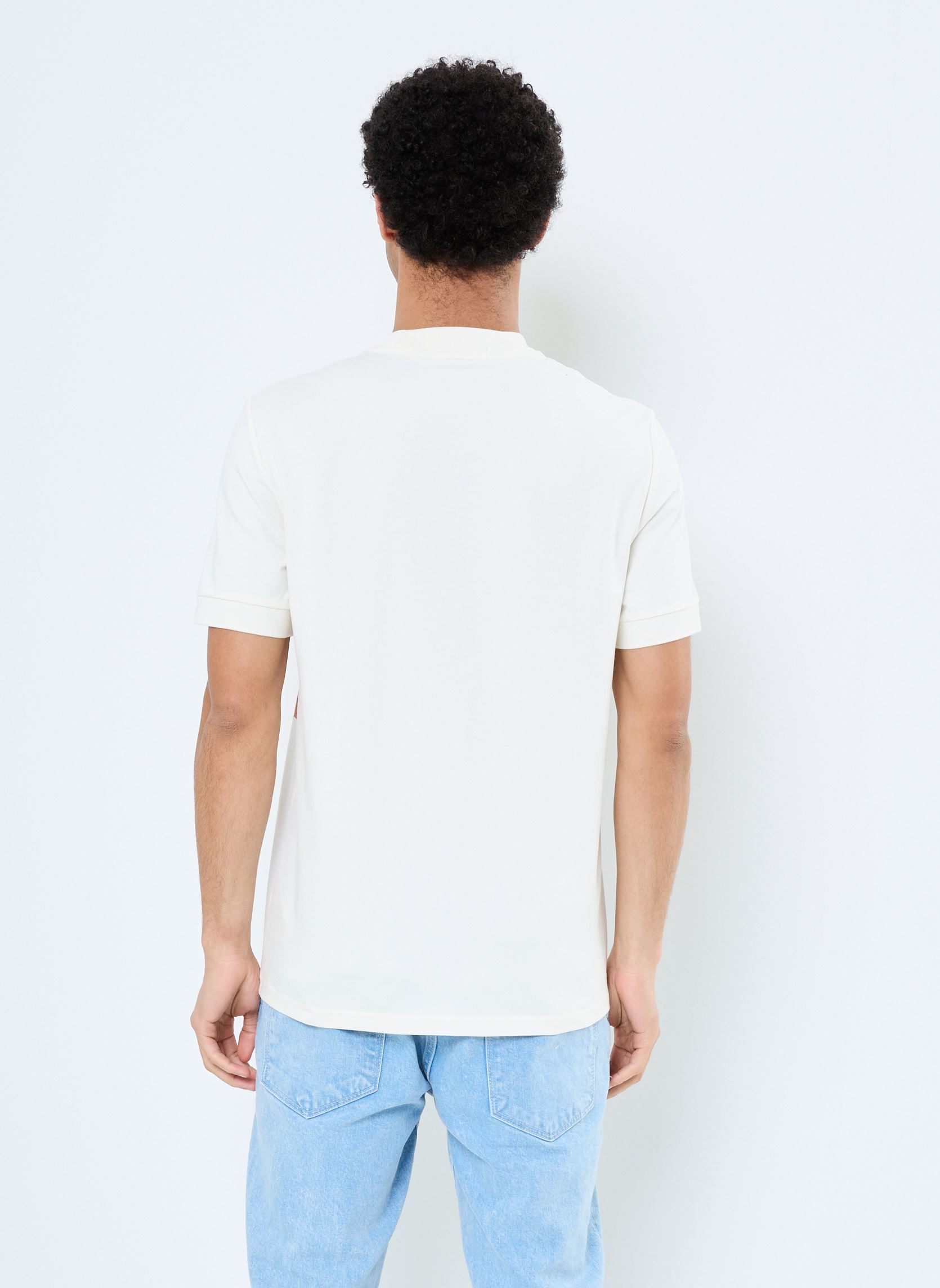 Kurzarm-T-Shirts PANELLED T-SHIRT herren weiß Fred Perry Kurzarm-T-Shirts PANELLED T-SHIRT herren weiß Light Ecru
