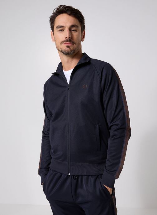 Fred Perry Vestes de survêtement CONTRAST TAPE TRACK JACKET homme bleu