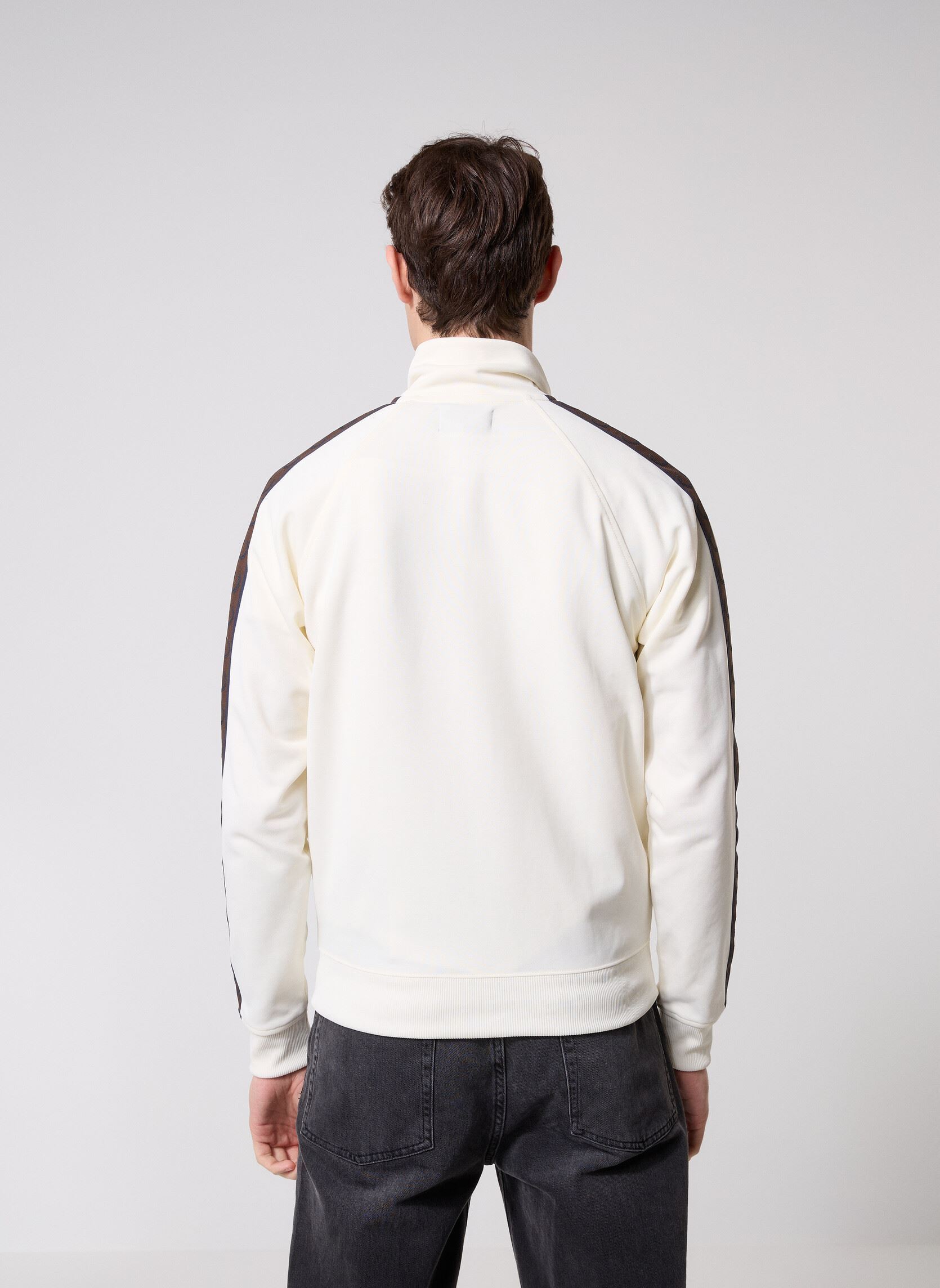 Trainingsjacken CONTRAST TAPE TRACK JACKET herren weiß Fred Perry Trainingsjacken CONTRAST TAPE TRACK JACKET herren weiß ECRU/BURNTOBACCO