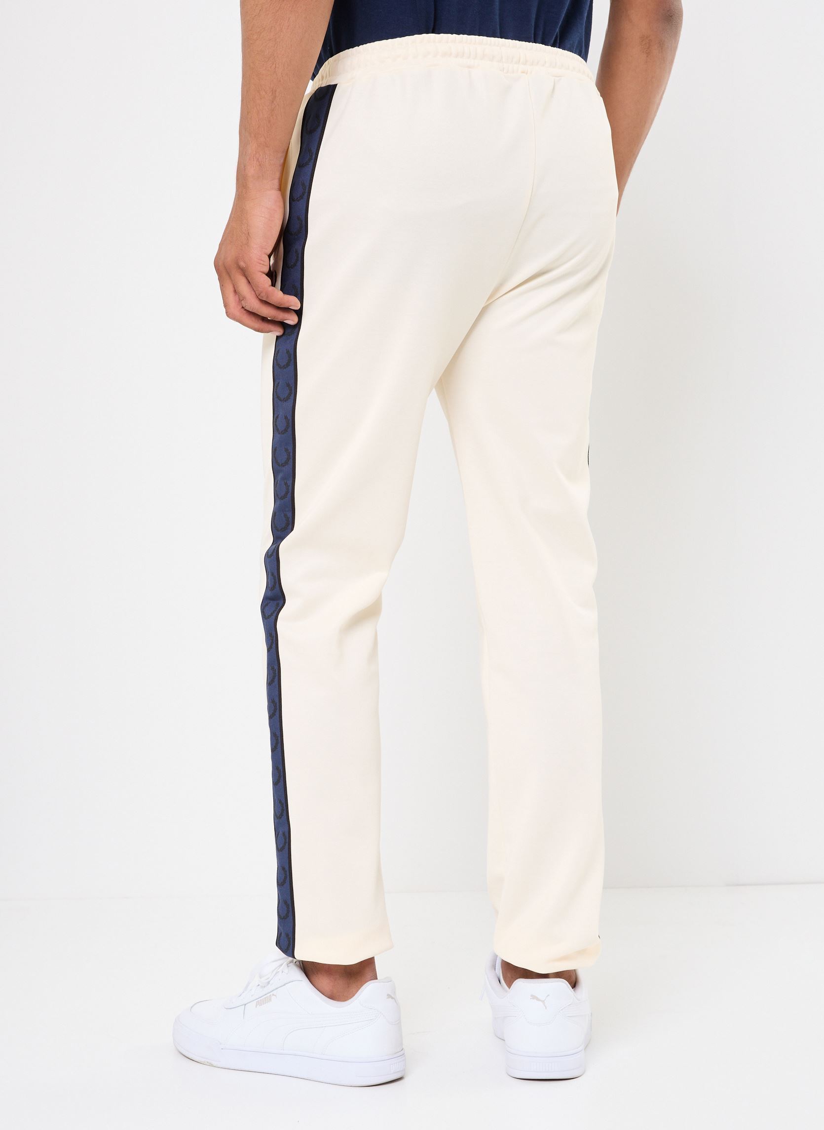 Joggings CONTRAST TAPE TRACK PANT homme blanc Fred Perry Joggings CONTRAST TAPE TRACK PANT homme blanc ECRU/TENNIS BLUE