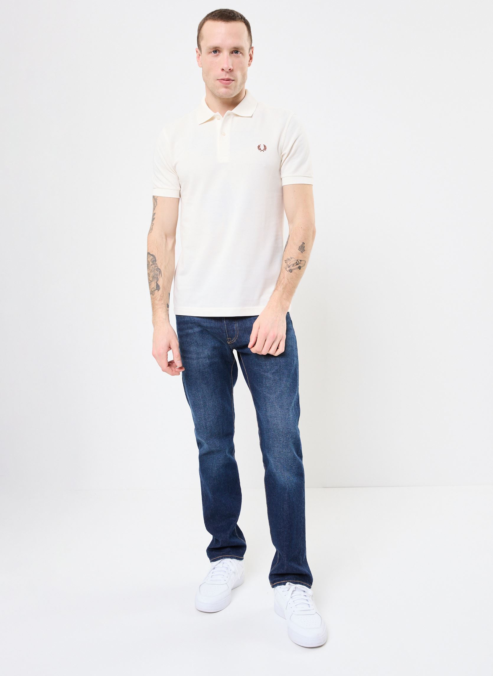 Kurzarm-Poloshirts THE FRED PERRY SHIRT herren weiß Fred Perry Kurzarm-Poloshirts THE FRED PERRY SHIRT herren weiß LGHECRU/CINNAMON