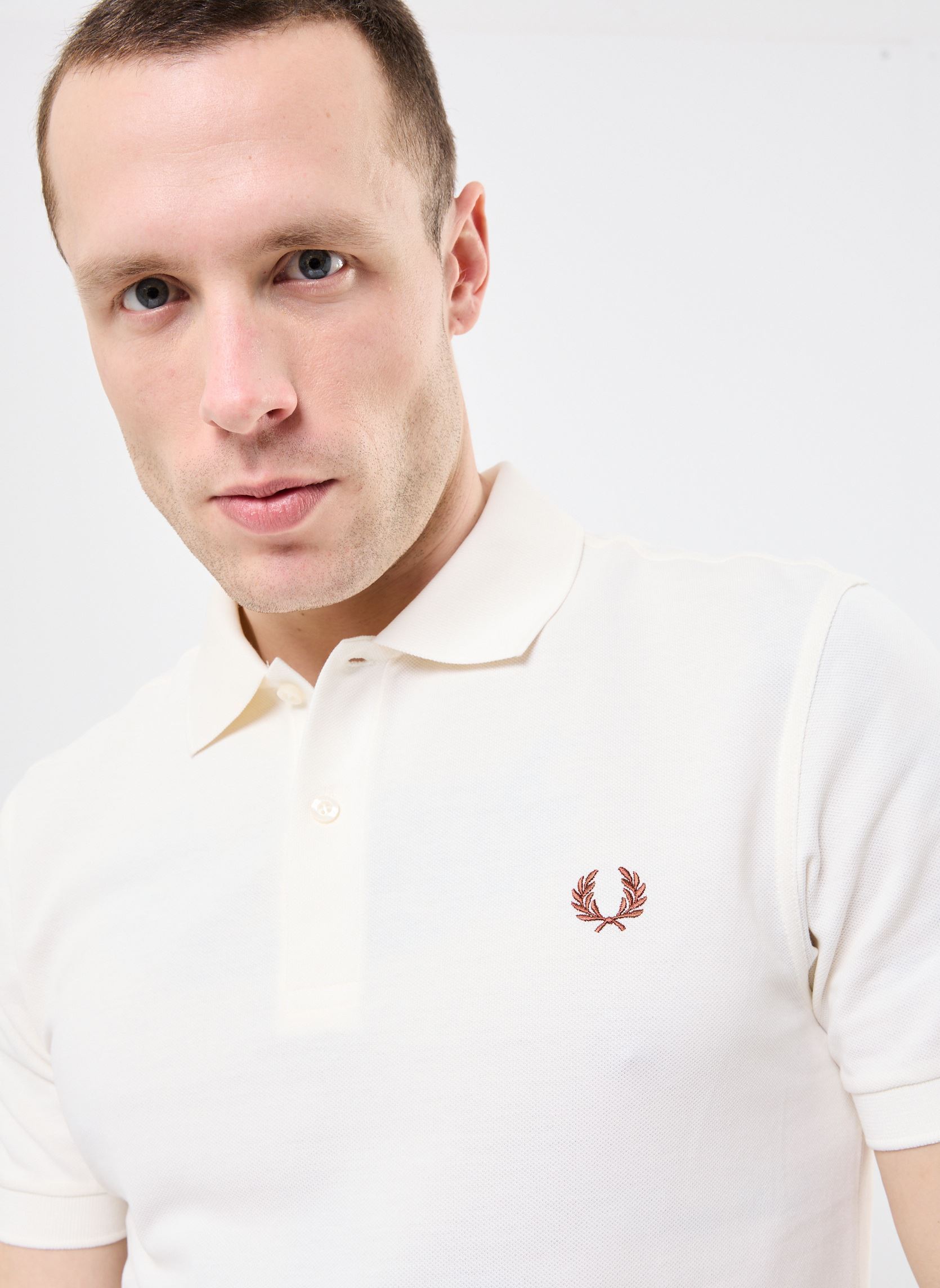 Kurzarm-Poloshirts THE FRED PERRY SHIRT herren weiß Fred Perry Kurzarm-Poloshirts THE FRED PERRY SHIRT herren weiß LGHECRU/CINNAMON
