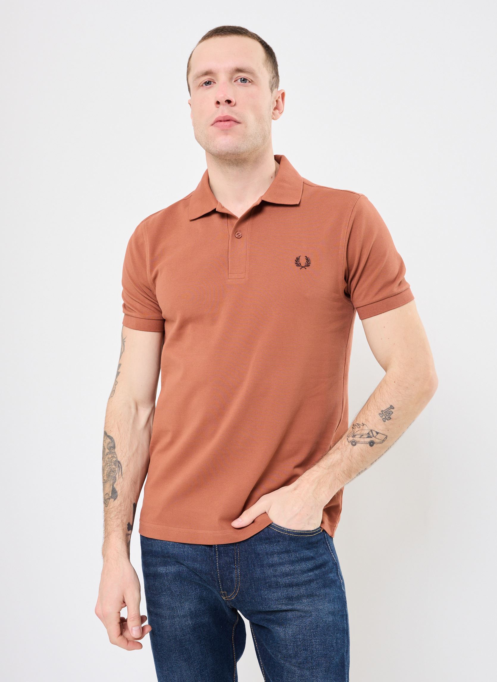 Polos manches courtes THE FRED PERRY SHIRT homme marron Fred Perry Polos manches courtes THE FRED PERRY SHIRT homme marron CINNAMON/CRBRICK
