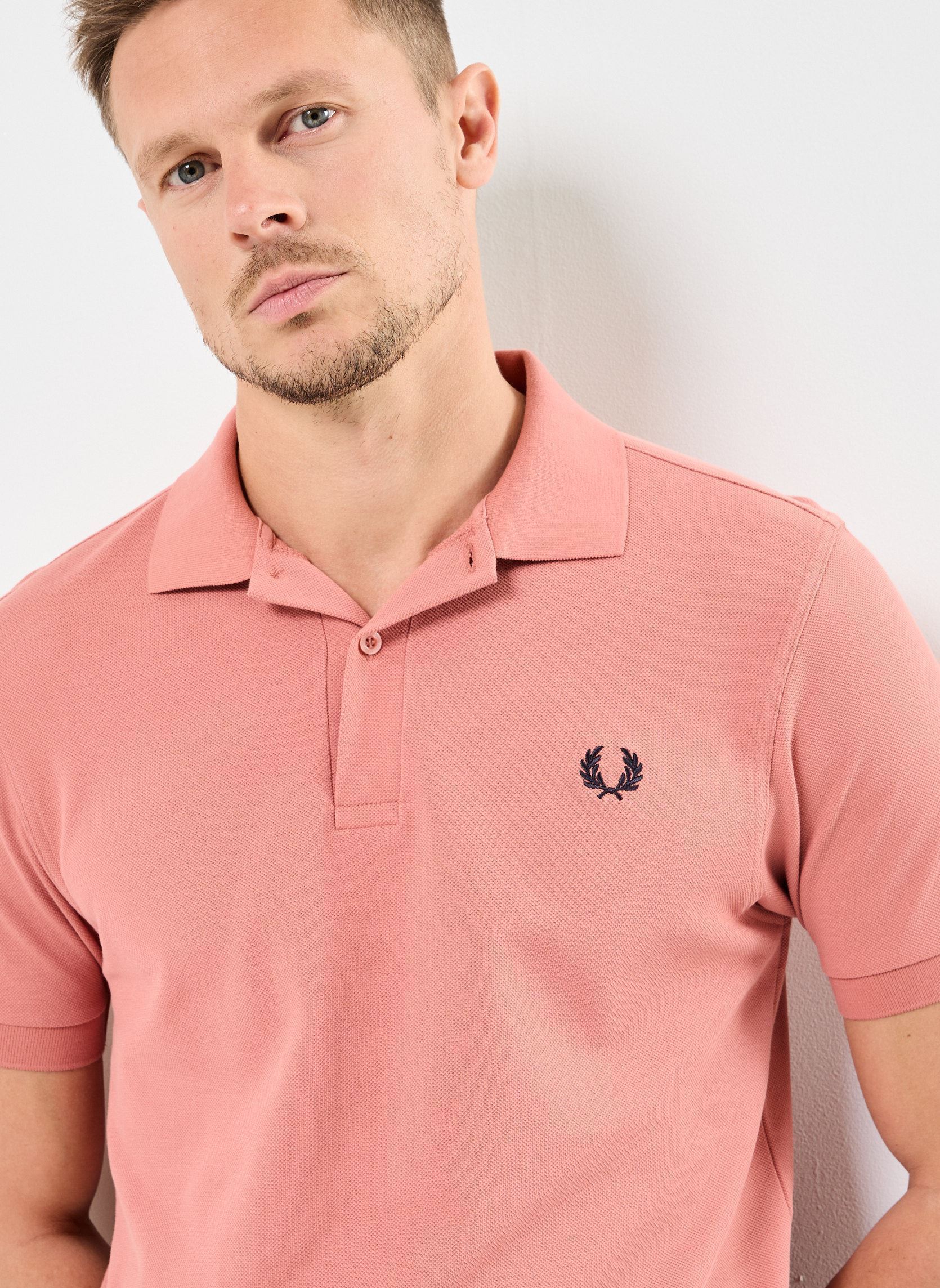 Polo a maniche corte THE FRED PERRY SHIRT uomo arancione Fred Perry Polo a maniche corte THE FRED PERRY SHIRT uomo arancione PUTTY PINK/NAVY
