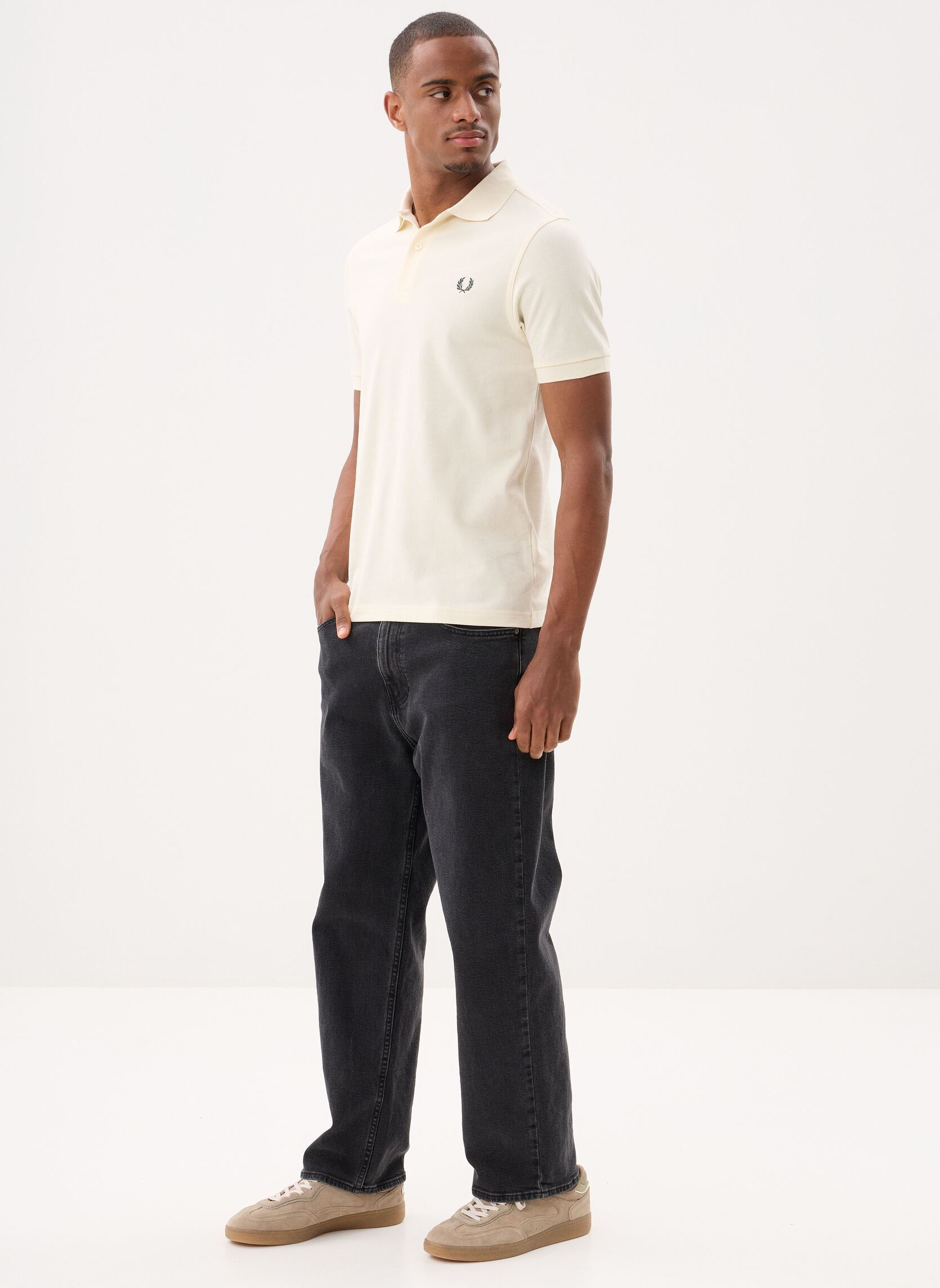 Polos manches courtes THE FRED PERRY SHIRT homme blanc Fred Perry Polos manches courtes THE FRED PERRY SHIRT homme blanc ECRU/GRASSROOTS