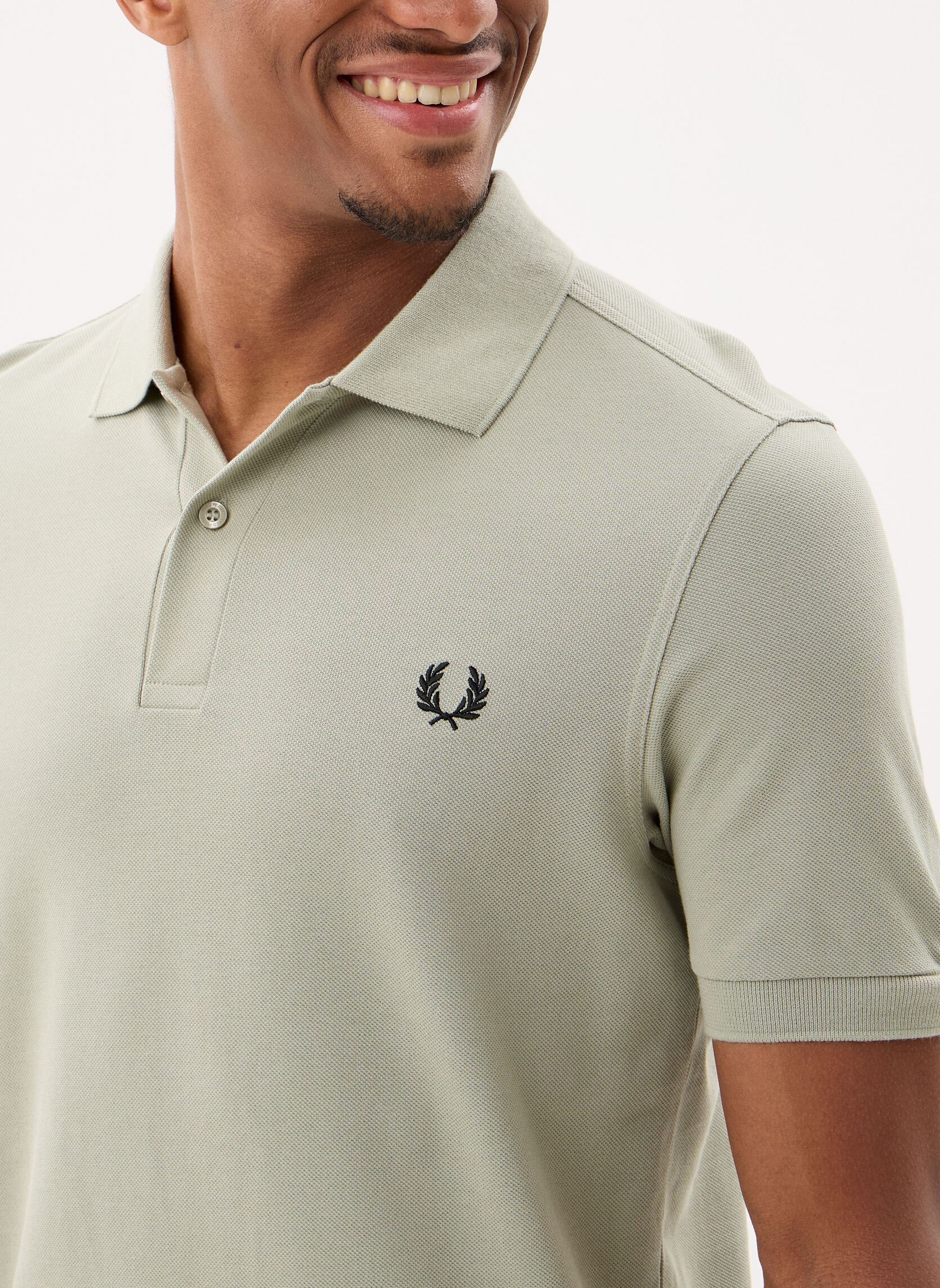 Polo a maniche corte THE FRED PERRY SHIRT uomo beige Fred Perry Polo a maniche corte THE FRED PERRY SHIRT uomo beige SEAGRASS/BLACK