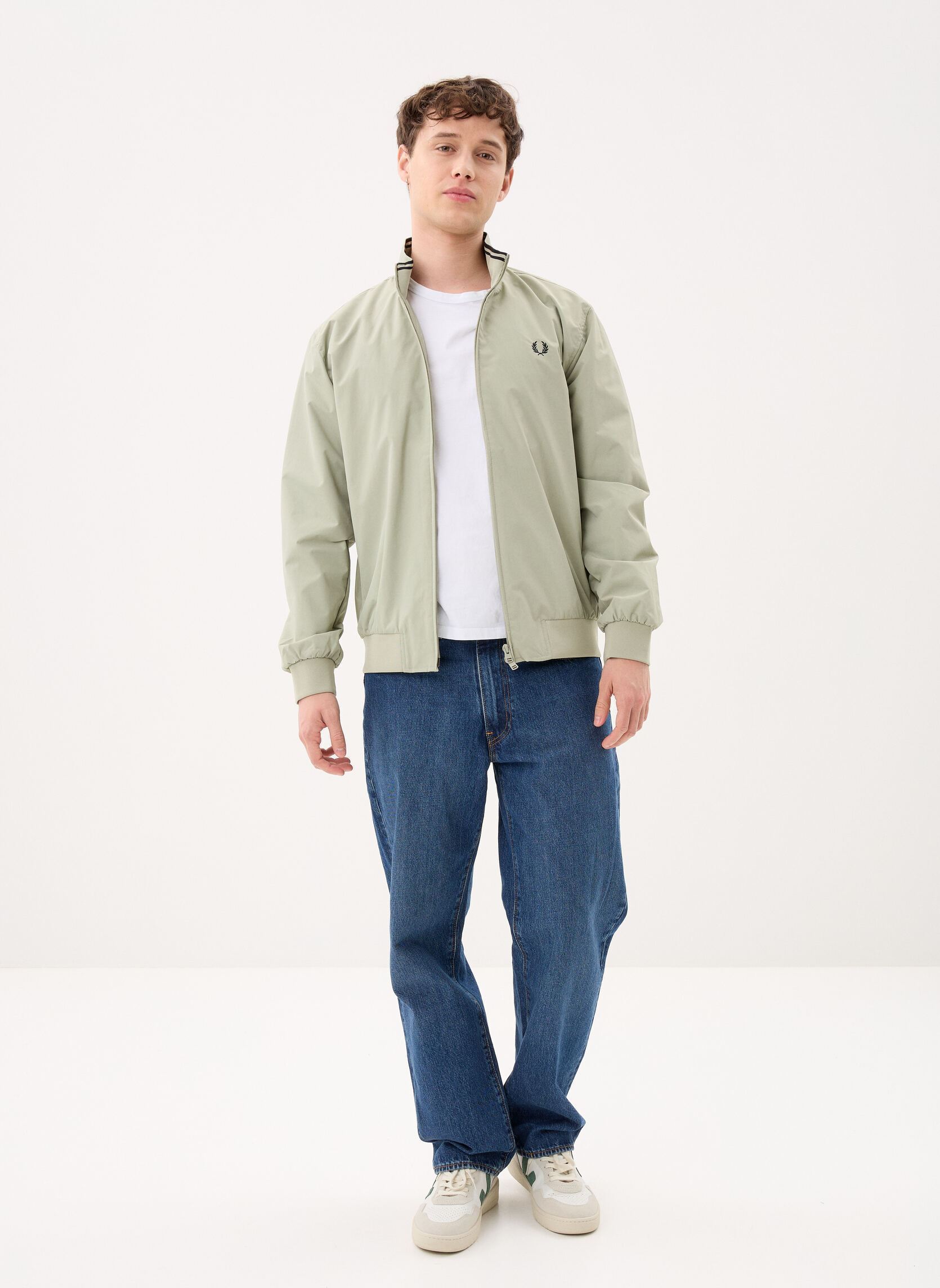 Vestes THE BRENTHAM JACKET homme beige Fred Perry Vestes THE BRENTHAM JACKET homme beige SEAGRASS/BLACK