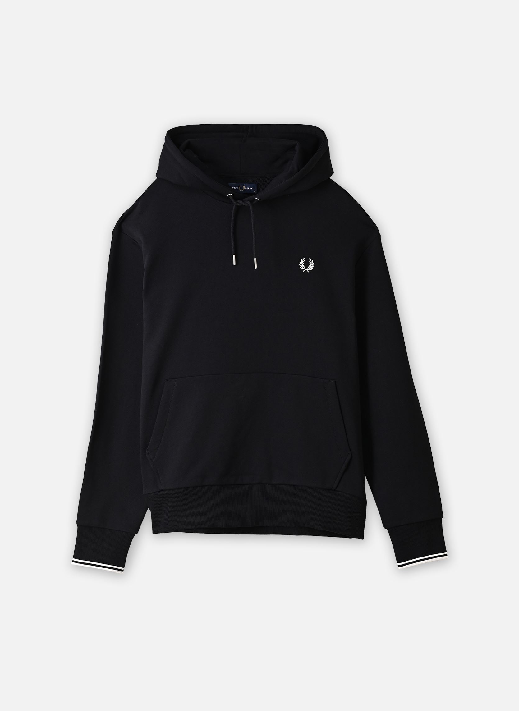 Sweats à capuche Tipped Hooded Sweatshirt homme noir Fred Perry Sweats à capuche Tipped Hooded Sweatshirt homme noir BLACK