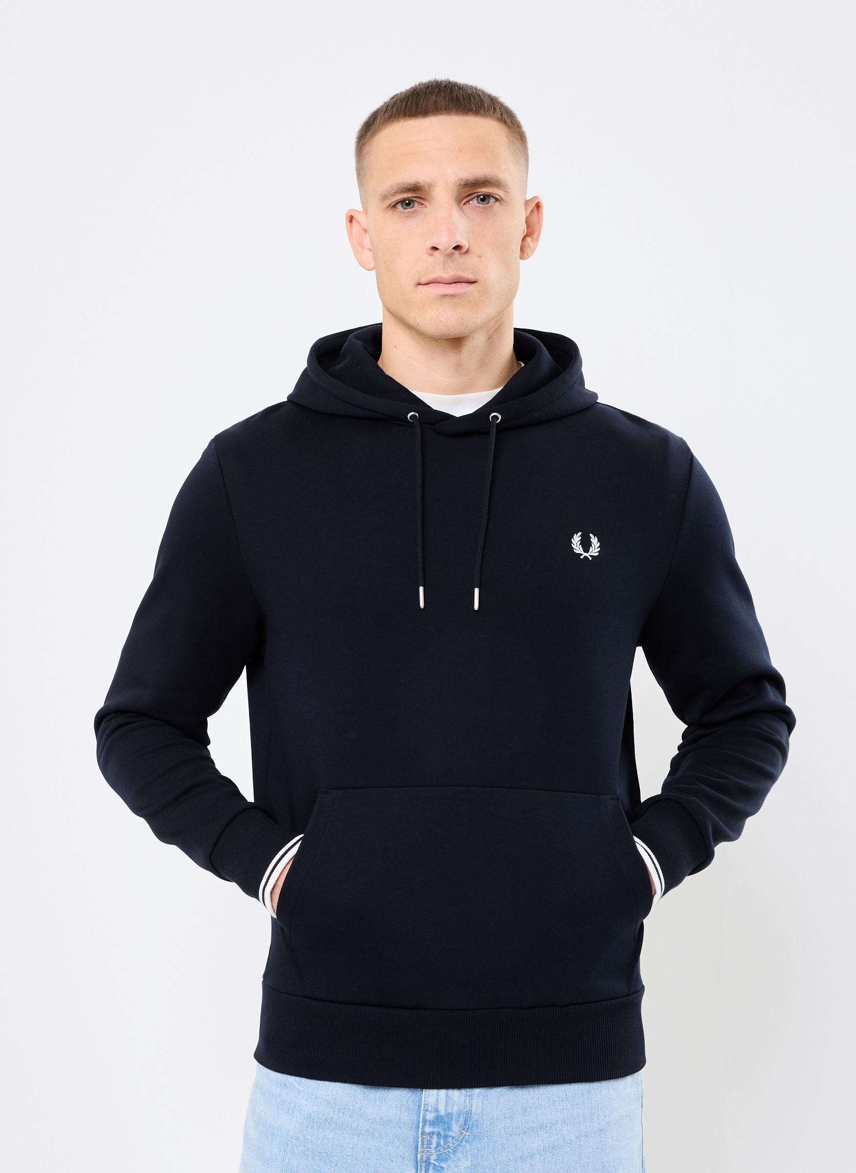 Sweats à capuche Tipped Hooded Sweatshirt homme bleu Fred Perry Sweats à capuche Tipped Hooded Sweatshirt homme bleu NAVY