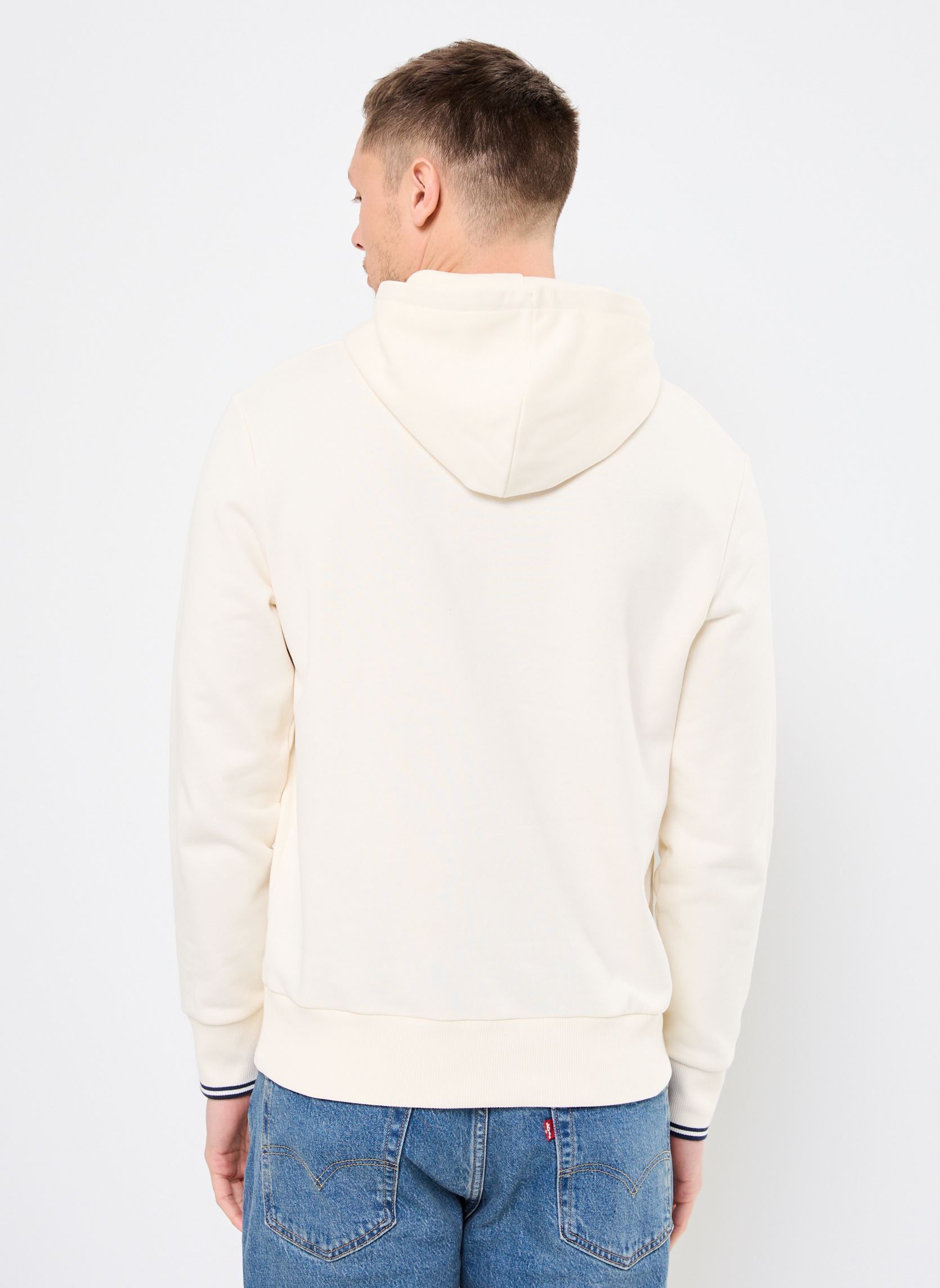 Hoodies Tipped Hooded Sweatshirt heren wit Fred Perry Hoodies Tipped Hooded Sweatshirt heren wit ECRU/TENNIS BLUE