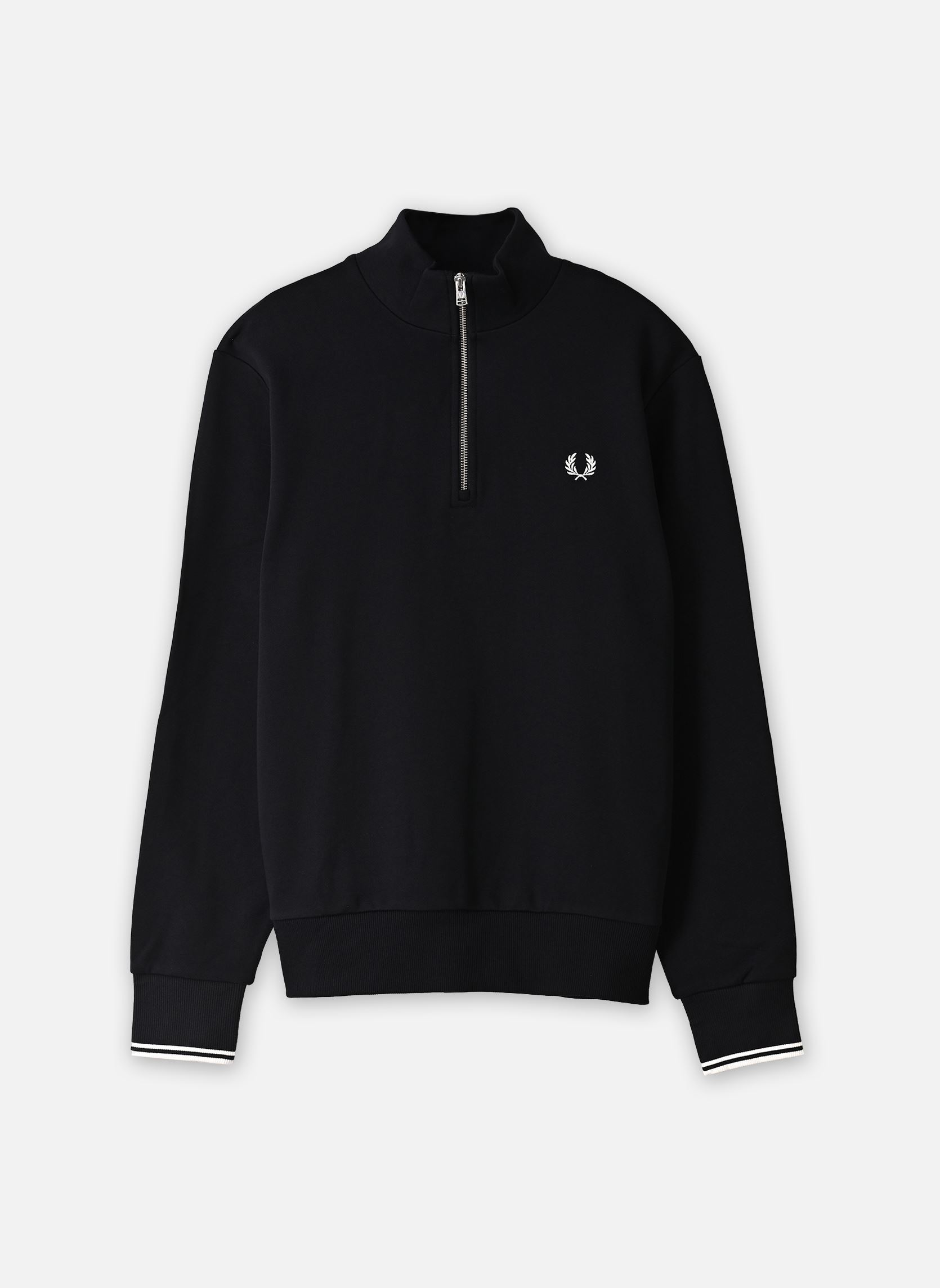 Sweatshirts mit Reißverschluss HALF ZIP SWEATSHIRT herren schwarz Fred Perry Sweatshirts mit Reißverschluss HALF ZIP SWEATSHIRT herren schwarz BLACK