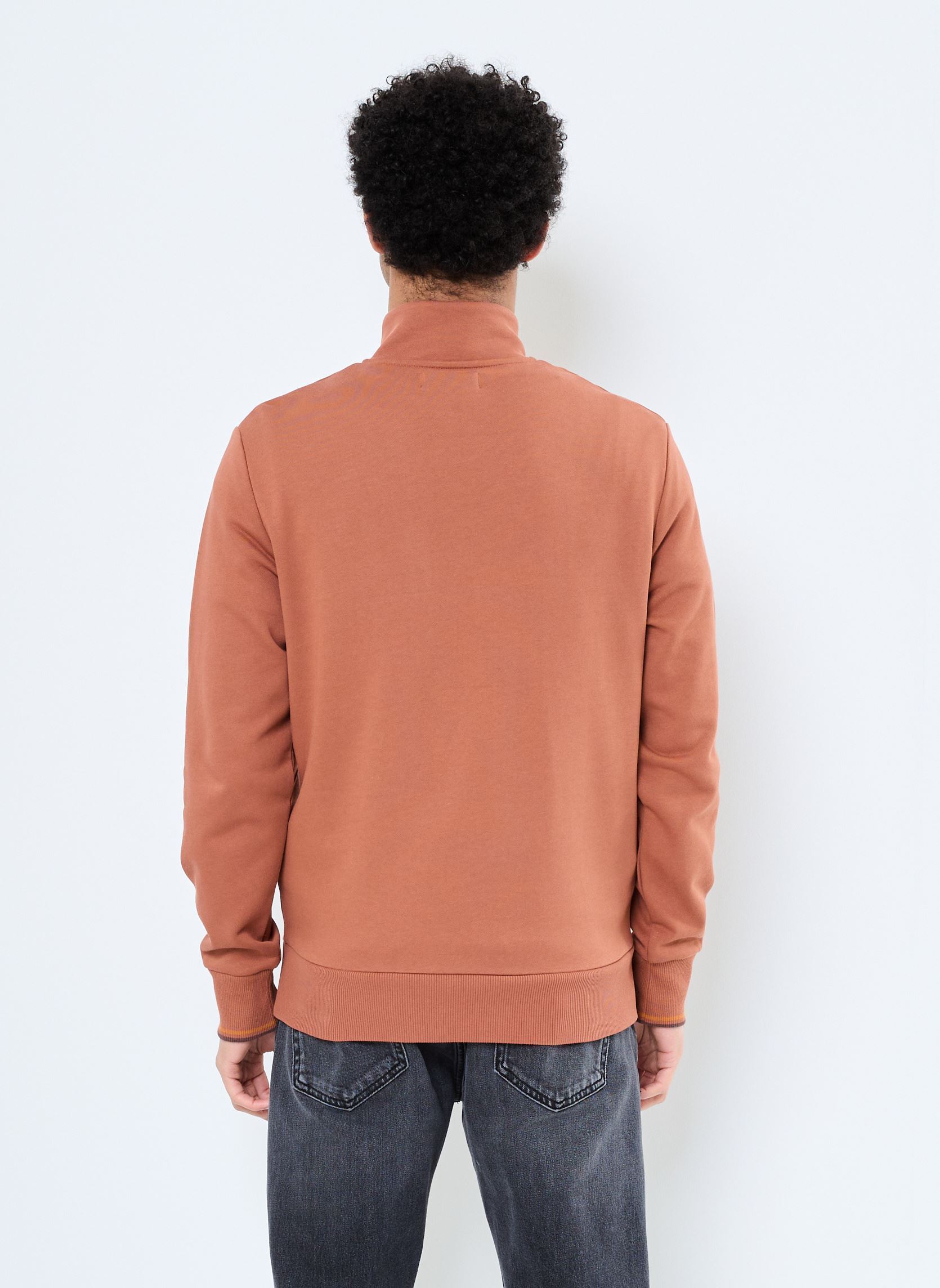 Sweats zippés HALF ZIP SWEATSHIRT homme marron Fred Perry Sweats zippés HALF ZIP SWEATSHIRT homme marron CINNAMON