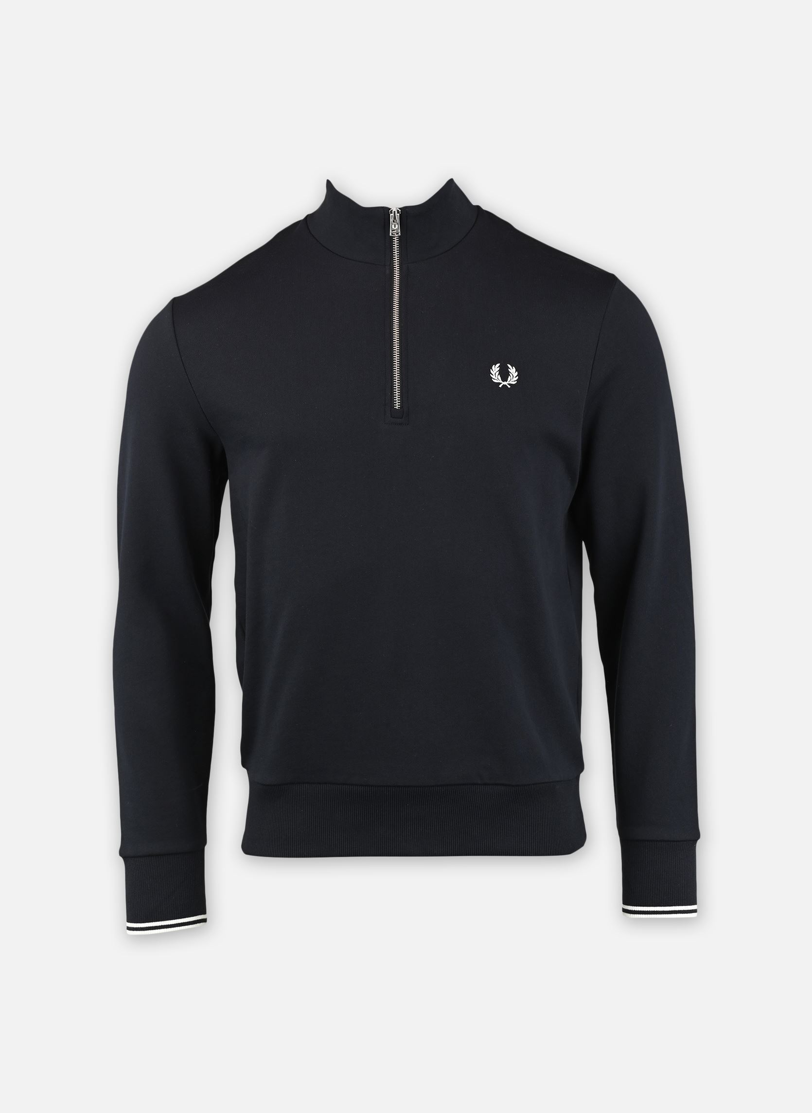 Sweaters met rits HALF ZIP SWEATSHIRT heren blauw Fred Perry Sweaters met rits HALF ZIP SWEATSHIRT heren blauw NAVY