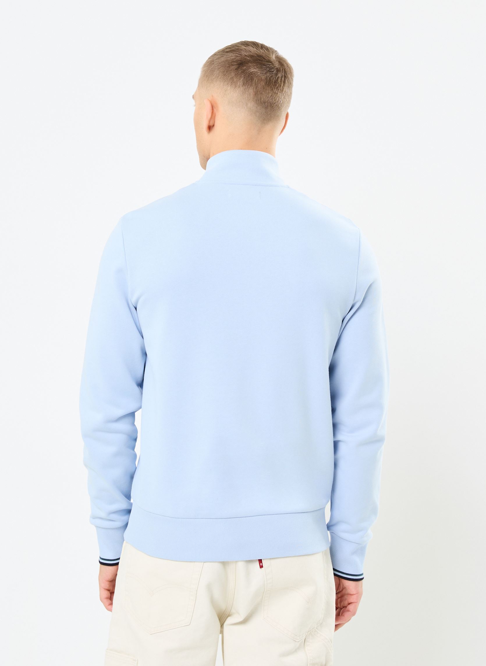 Sweats zippés HALF ZIP SWEATSHIRT homme bleu Fred Perry Sweats zippés HALF ZIP SWEATSHIRT homme bleu LIGHT SMOKE