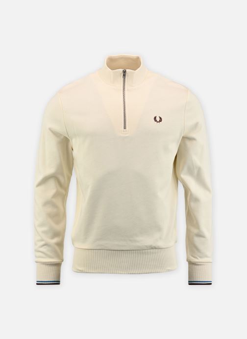 Fred Perry Sweats zippés HALF ZIP SWEATSHIRT homme blanc