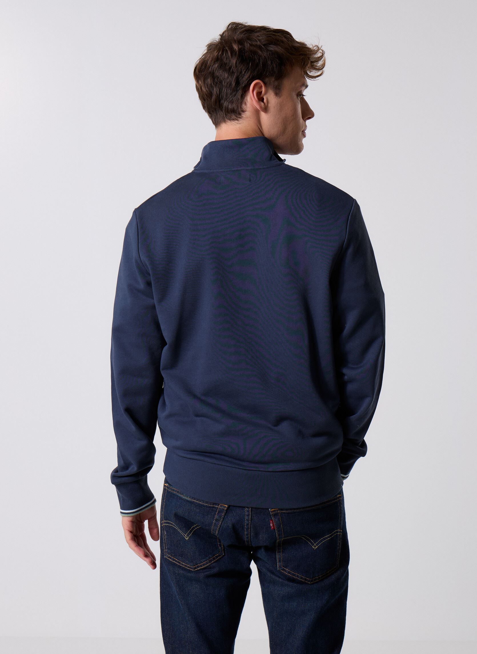 Sweats zippés HALF ZIP SWEATSHIRT homme bleu Fred Perry Sweats zippés HALF ZIP SWEATSHIRT homme bleu DRKAIRF/LIC/BAYL
